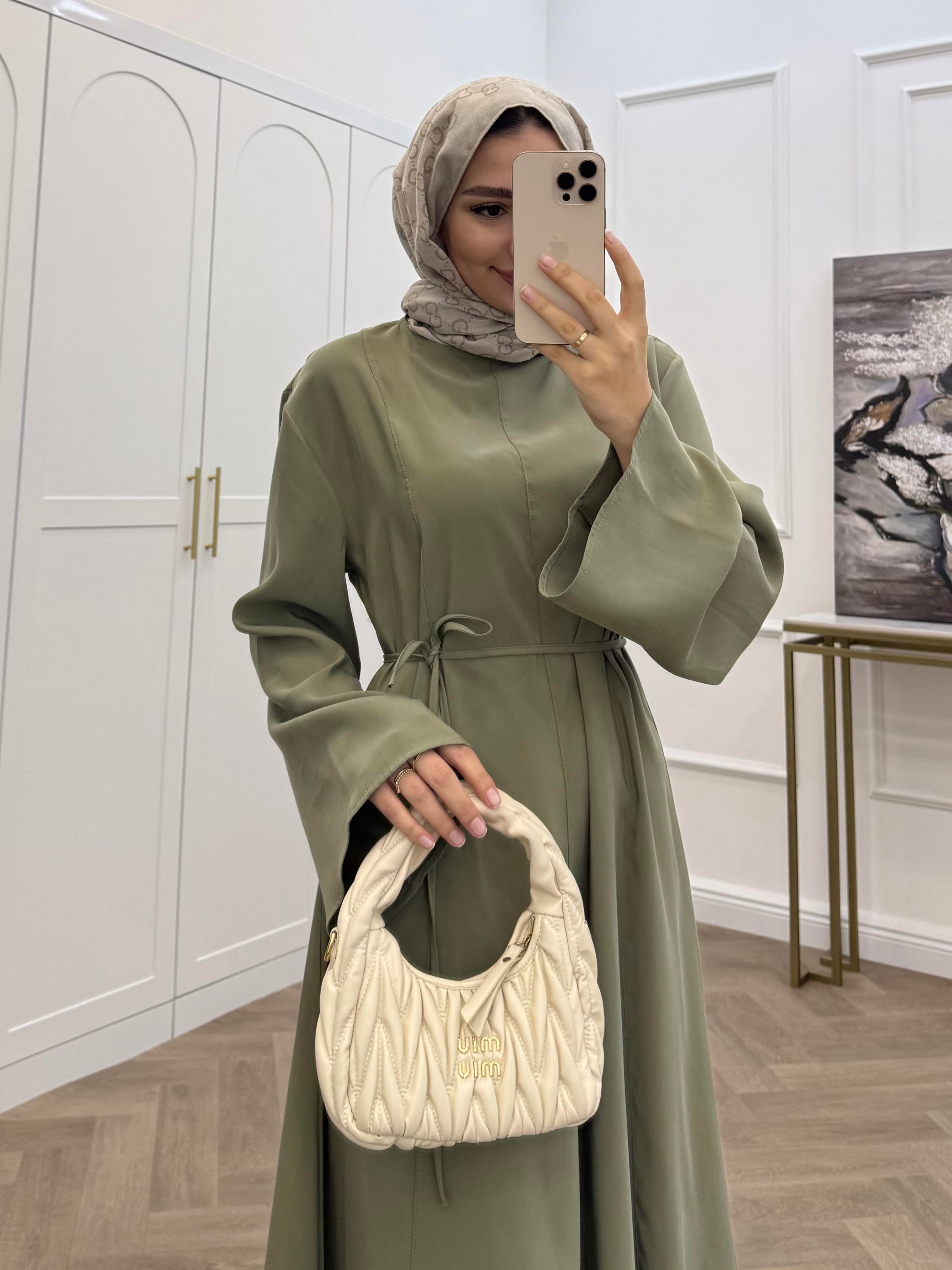 BASİC KUŞAKLI MODAL ELBİSE MİNT