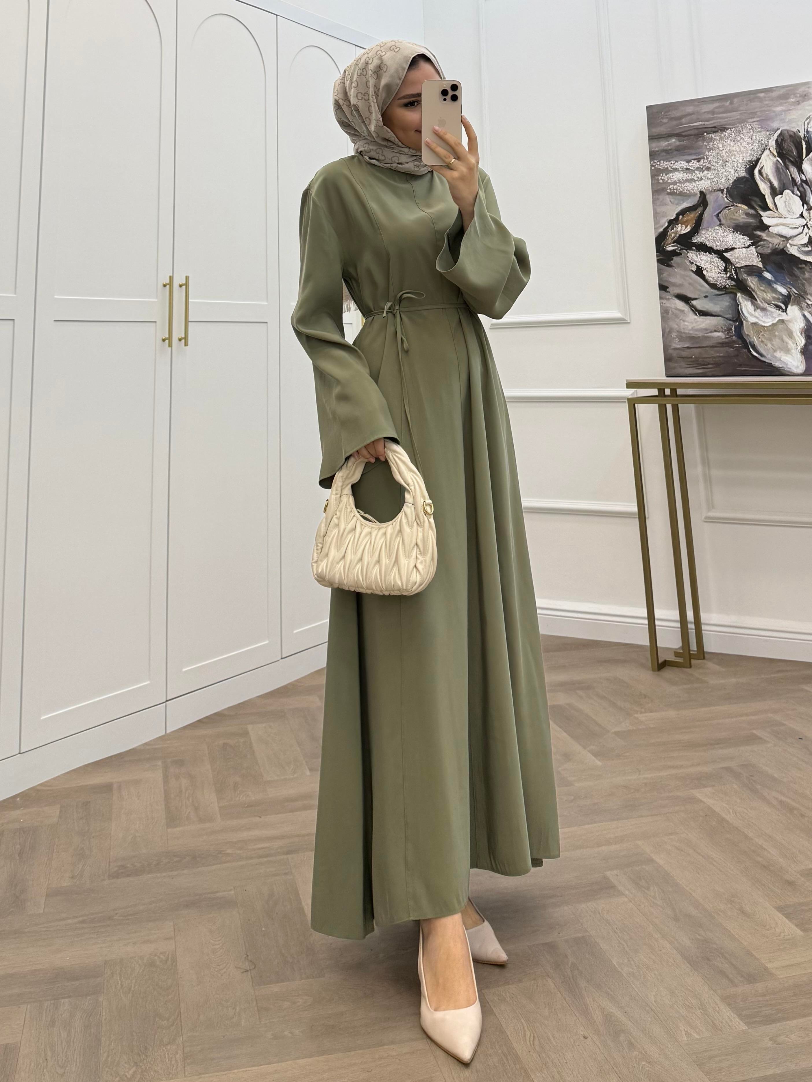 BASİC KUŞAKLI MODAL ELBİSE MİNT