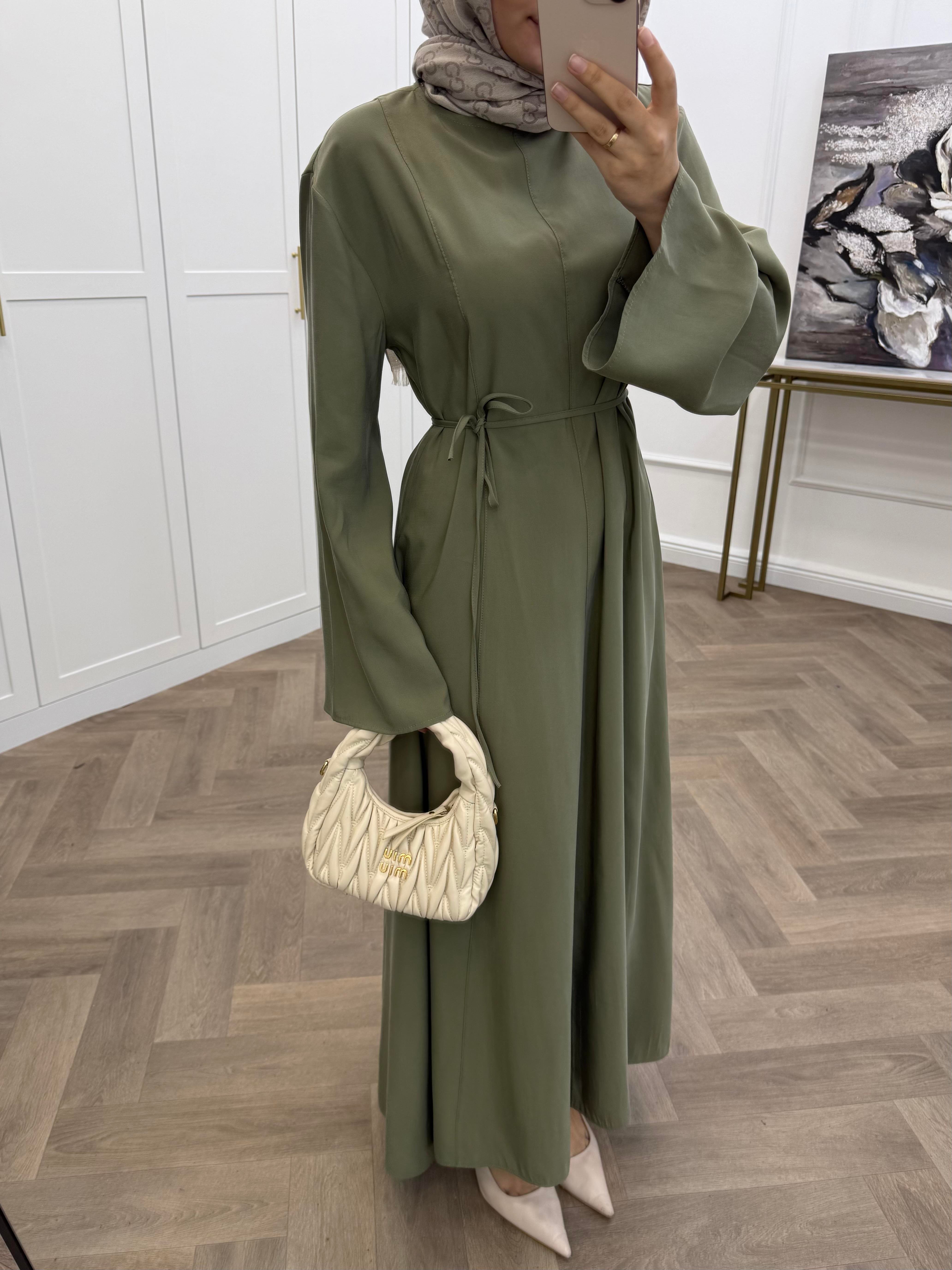 BASİC KUŞAKLI MODAL ELBİSE MİNT