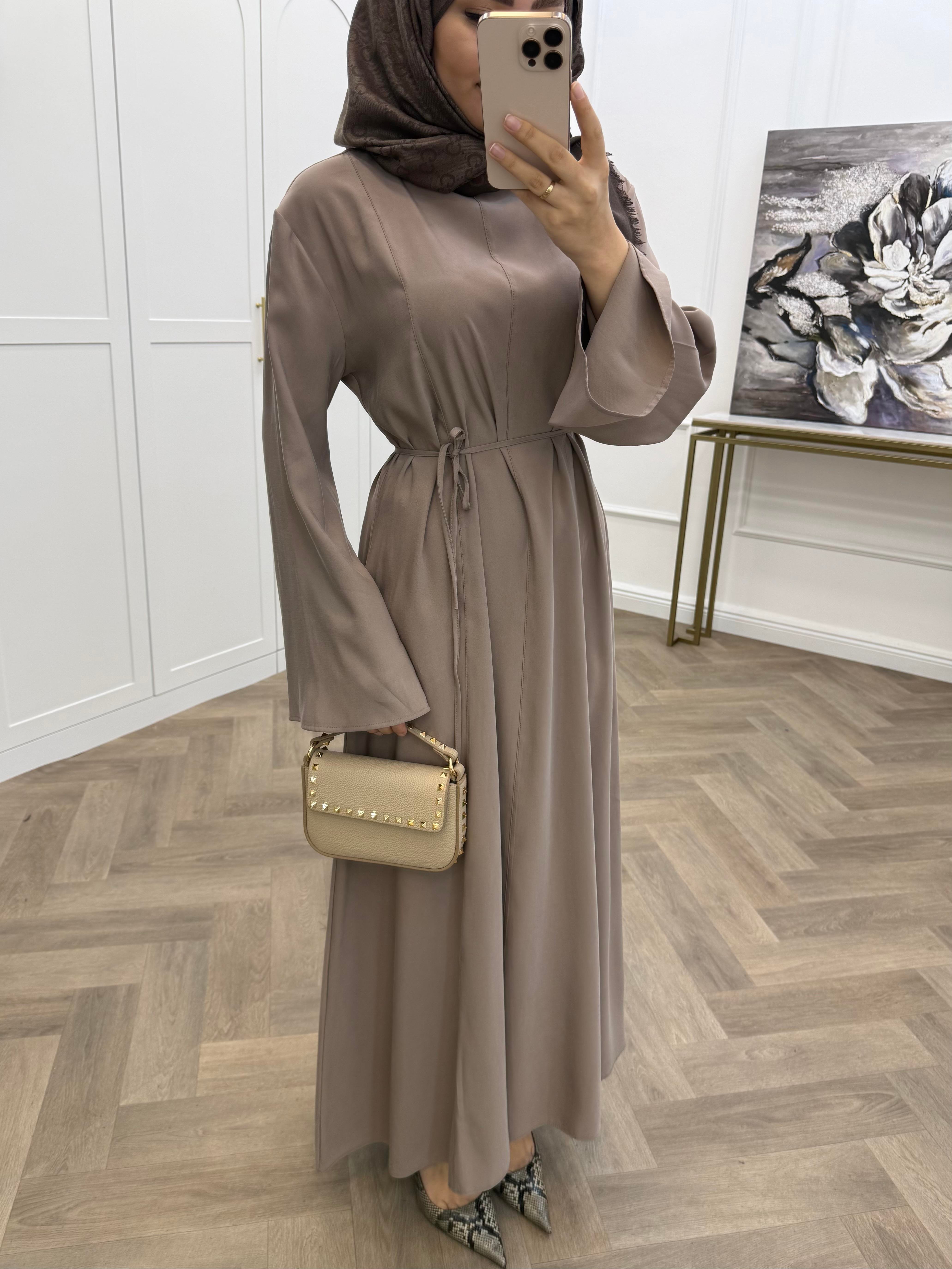 BASİC KUŞAKLI MODAL ELBİSE VİZON 