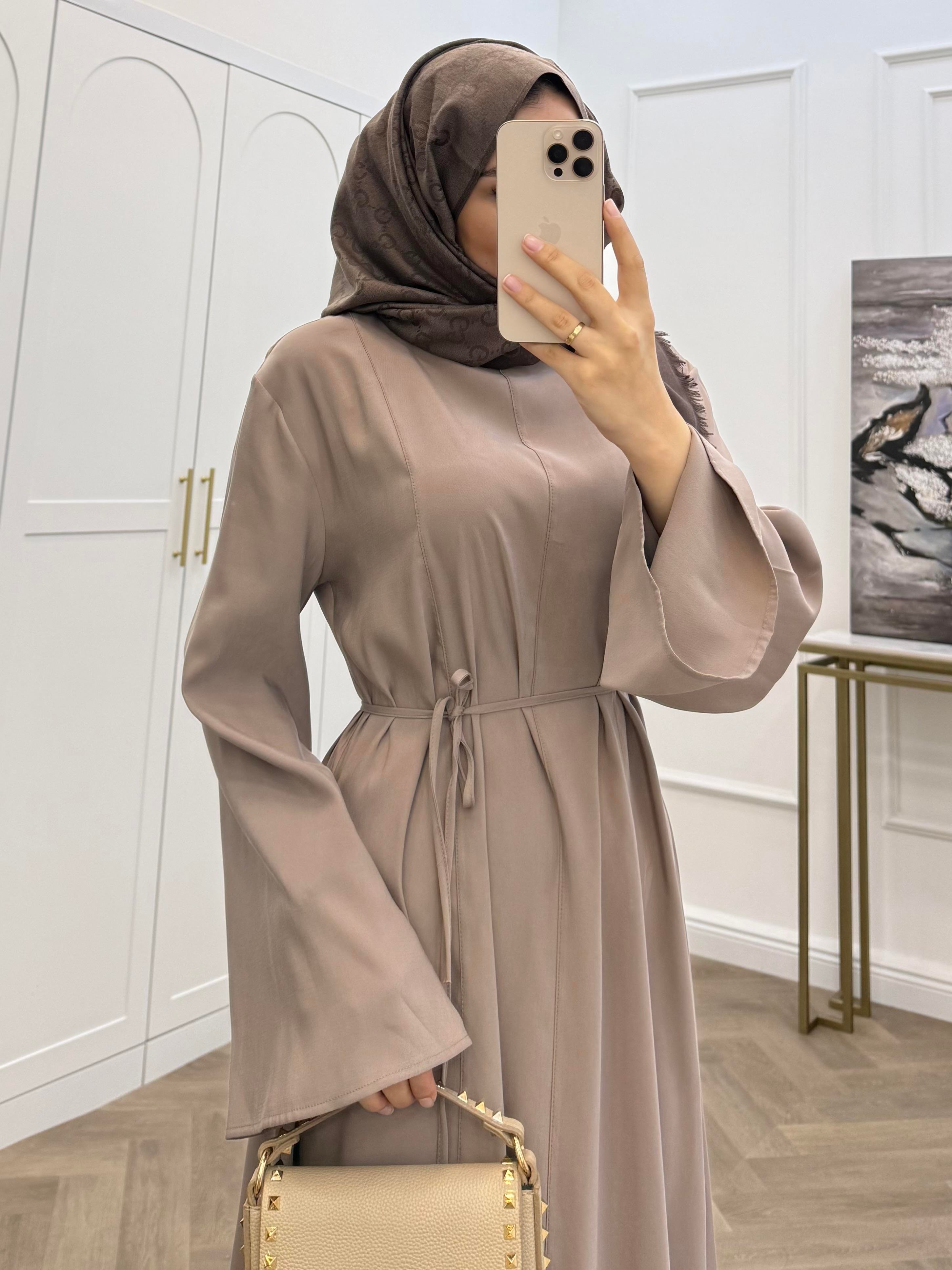 BASİC KUŞAKLI MODAL ELBİSE VİZON 