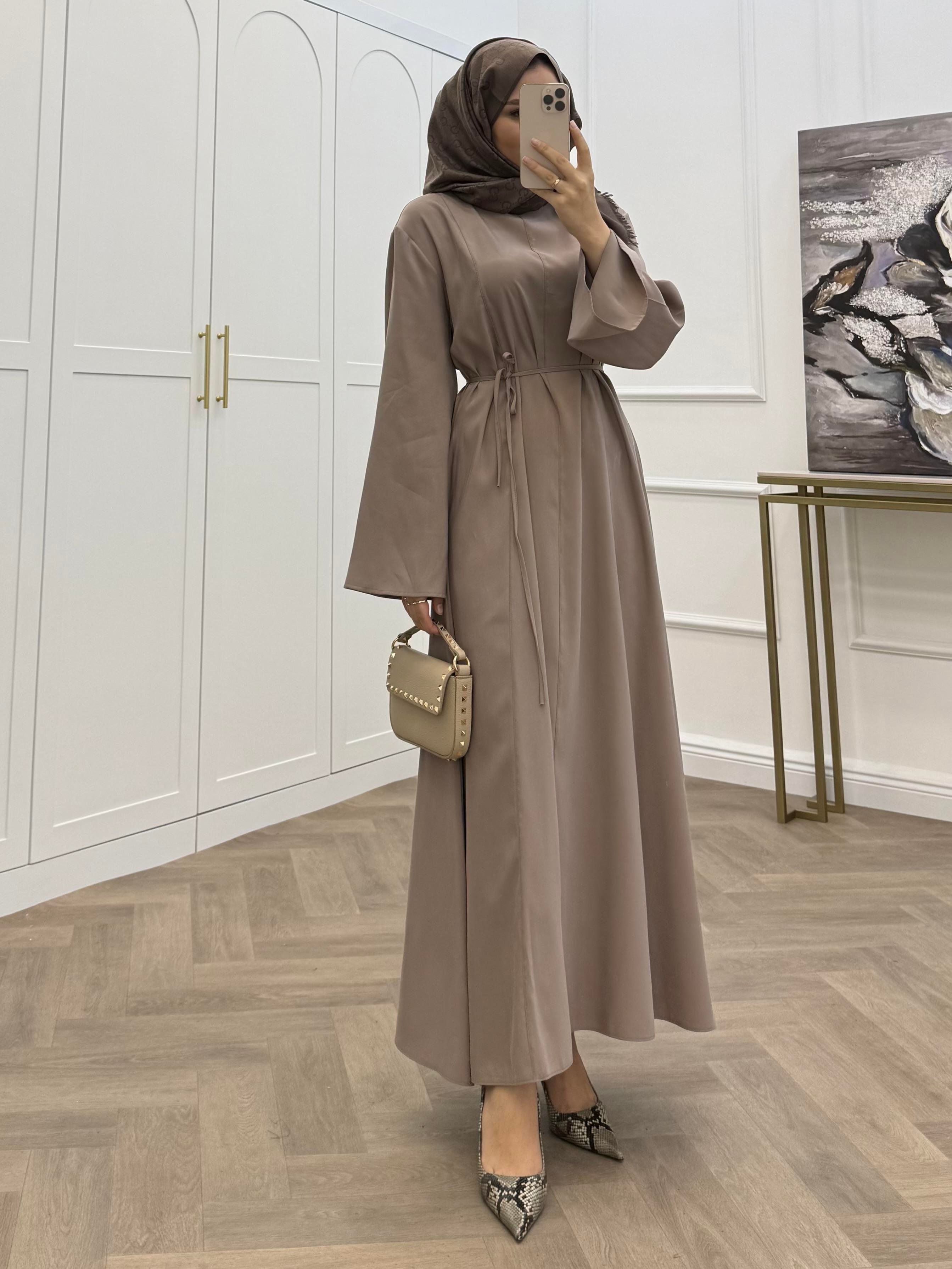 BASİC KUŞAKLI MODAL ELBİSE VİZON 