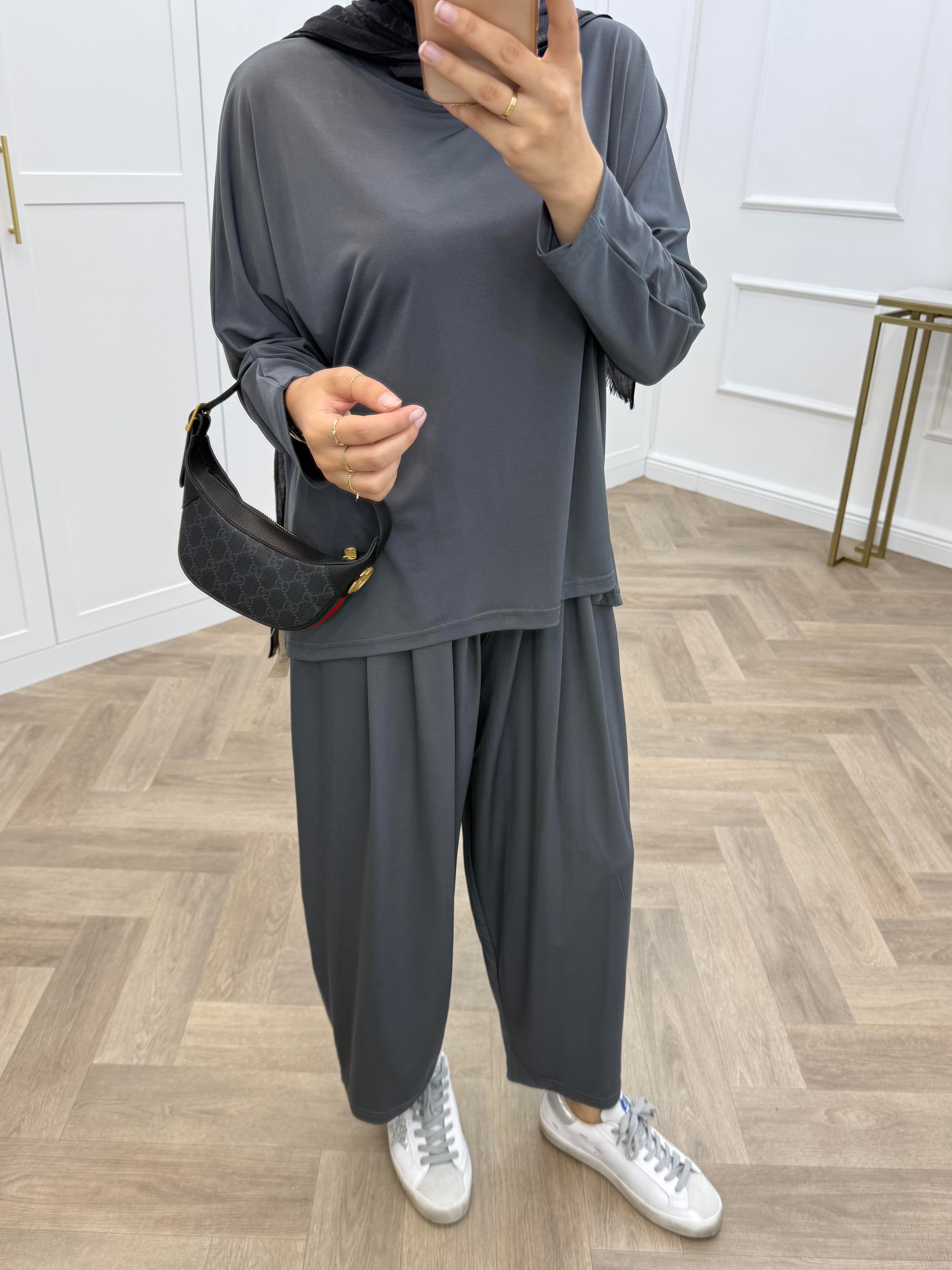 BASİC PANTOLONLU SANDY TAKIM FÜME