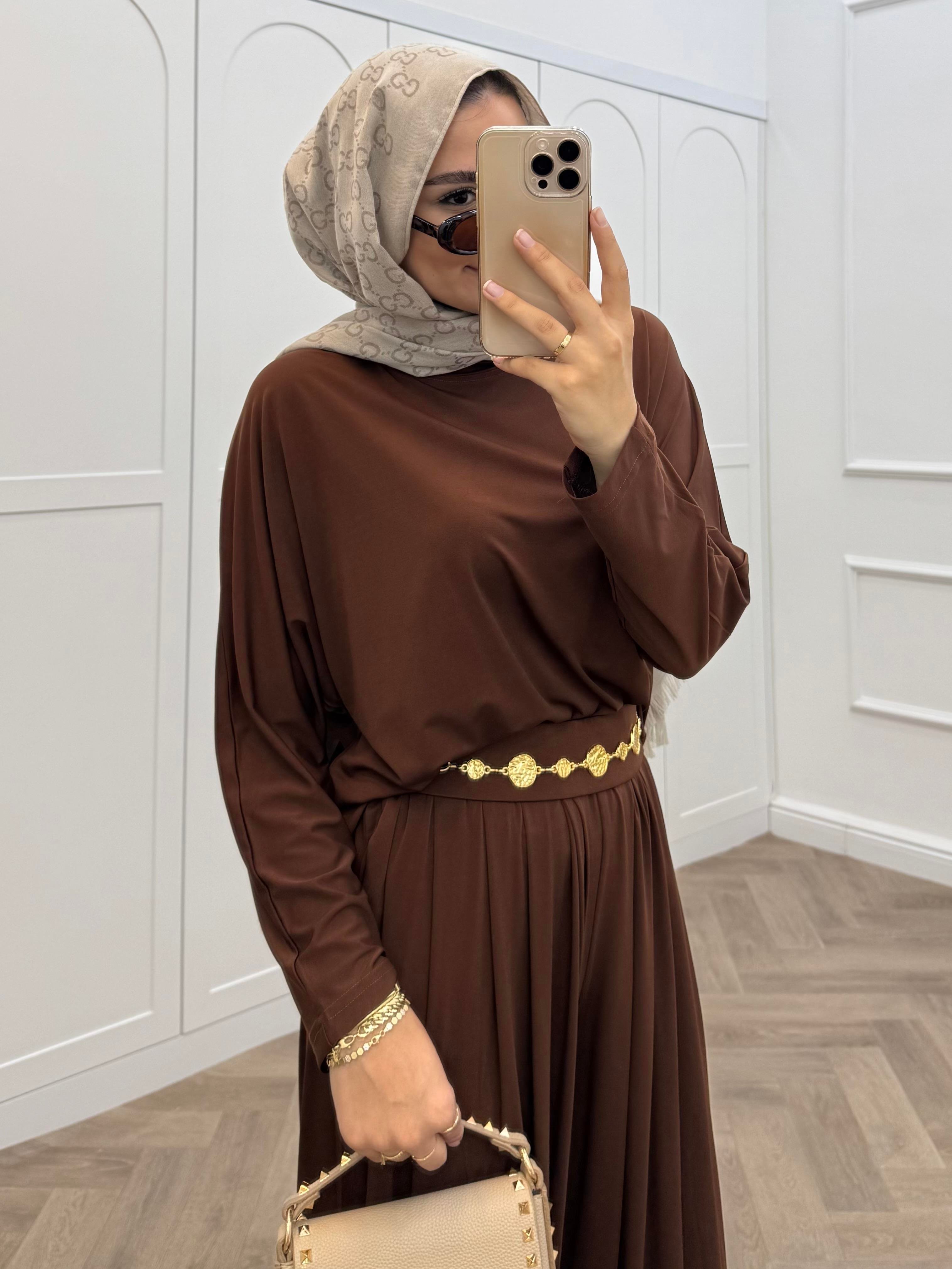 BASİC PANTOLONLU SANDY TAKIM KAHVE