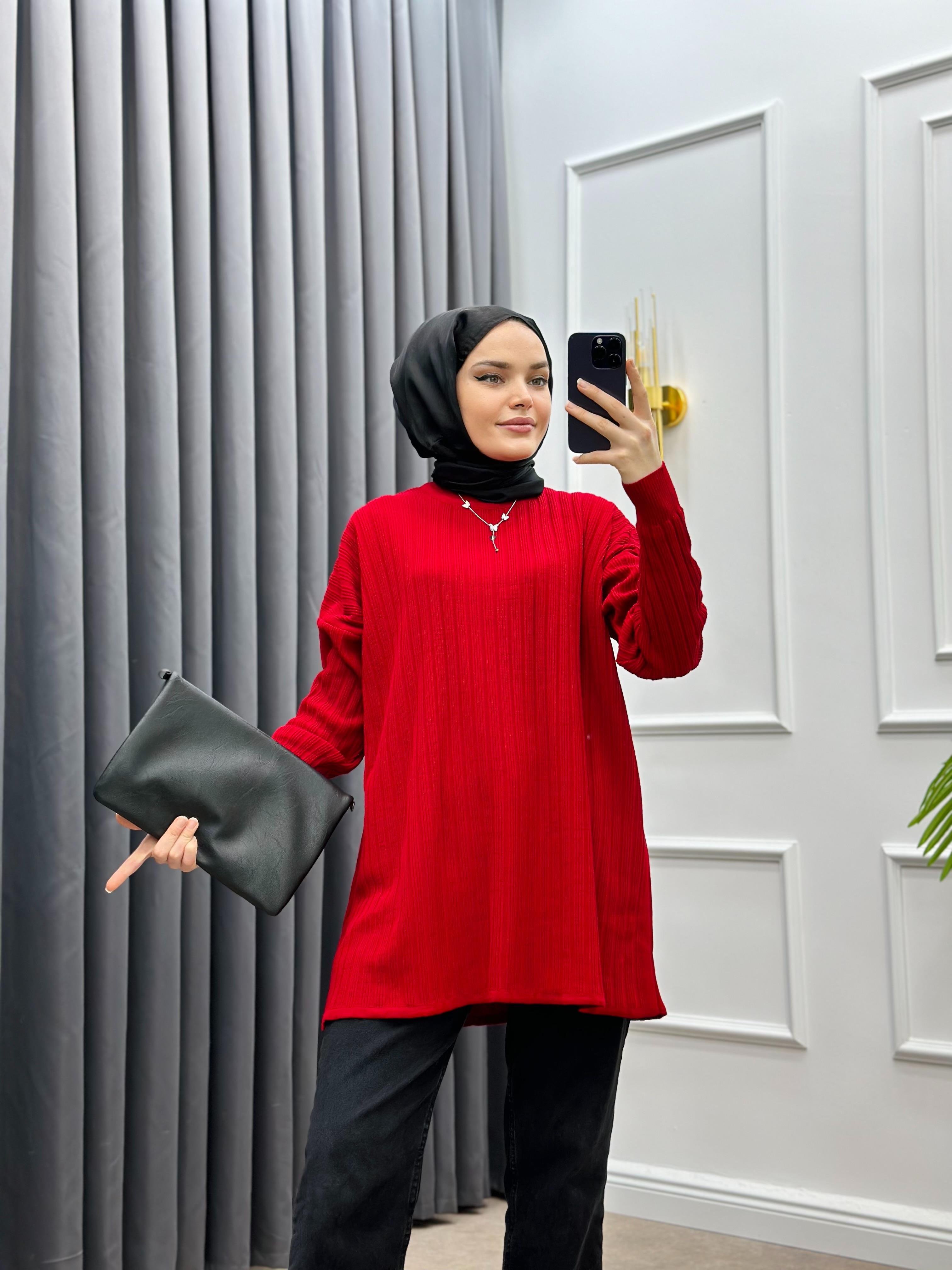 BASİC TRİKO KAZAK KIRMIZI