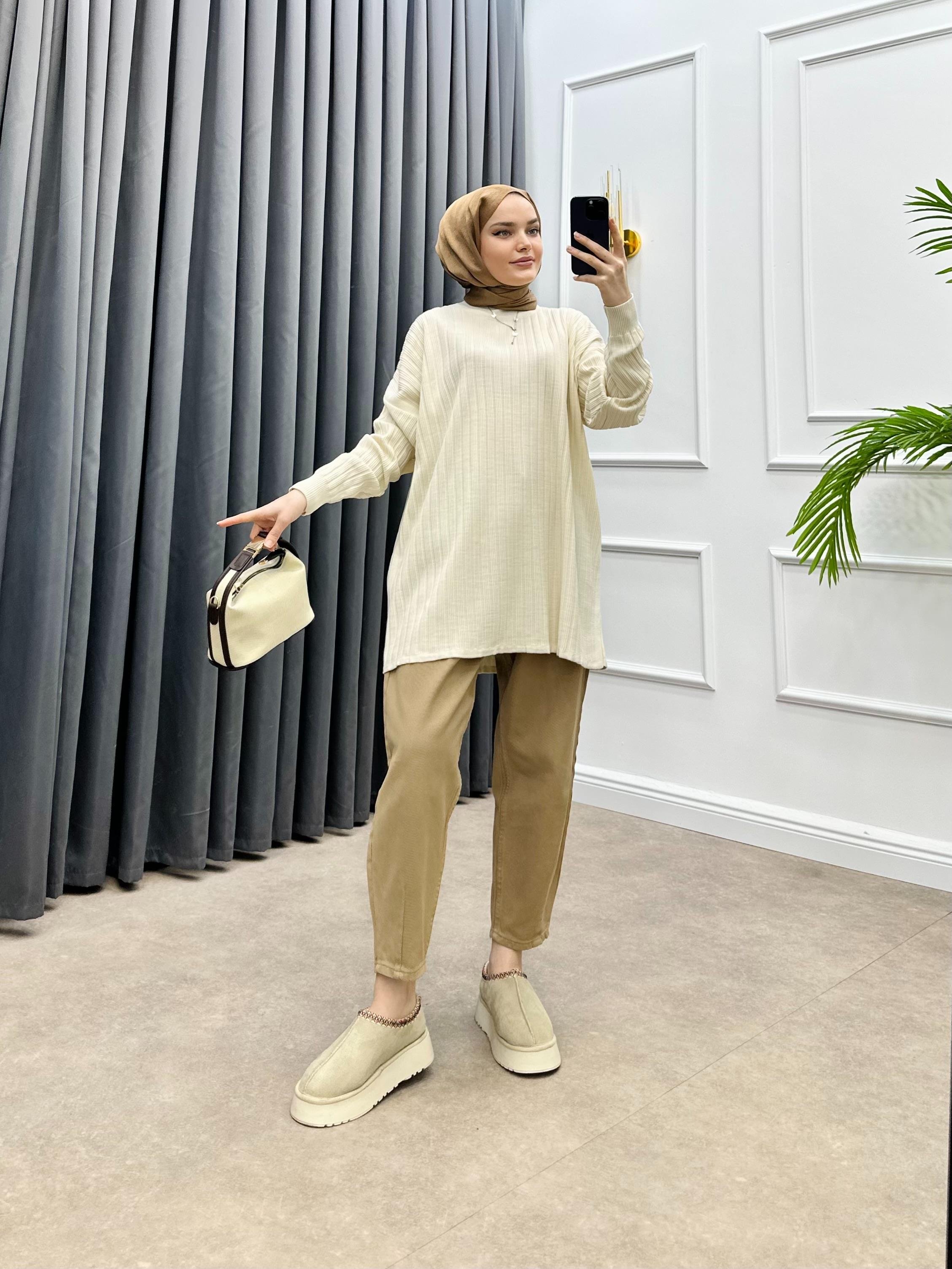 BASİC TRİKO KAZAK KREM