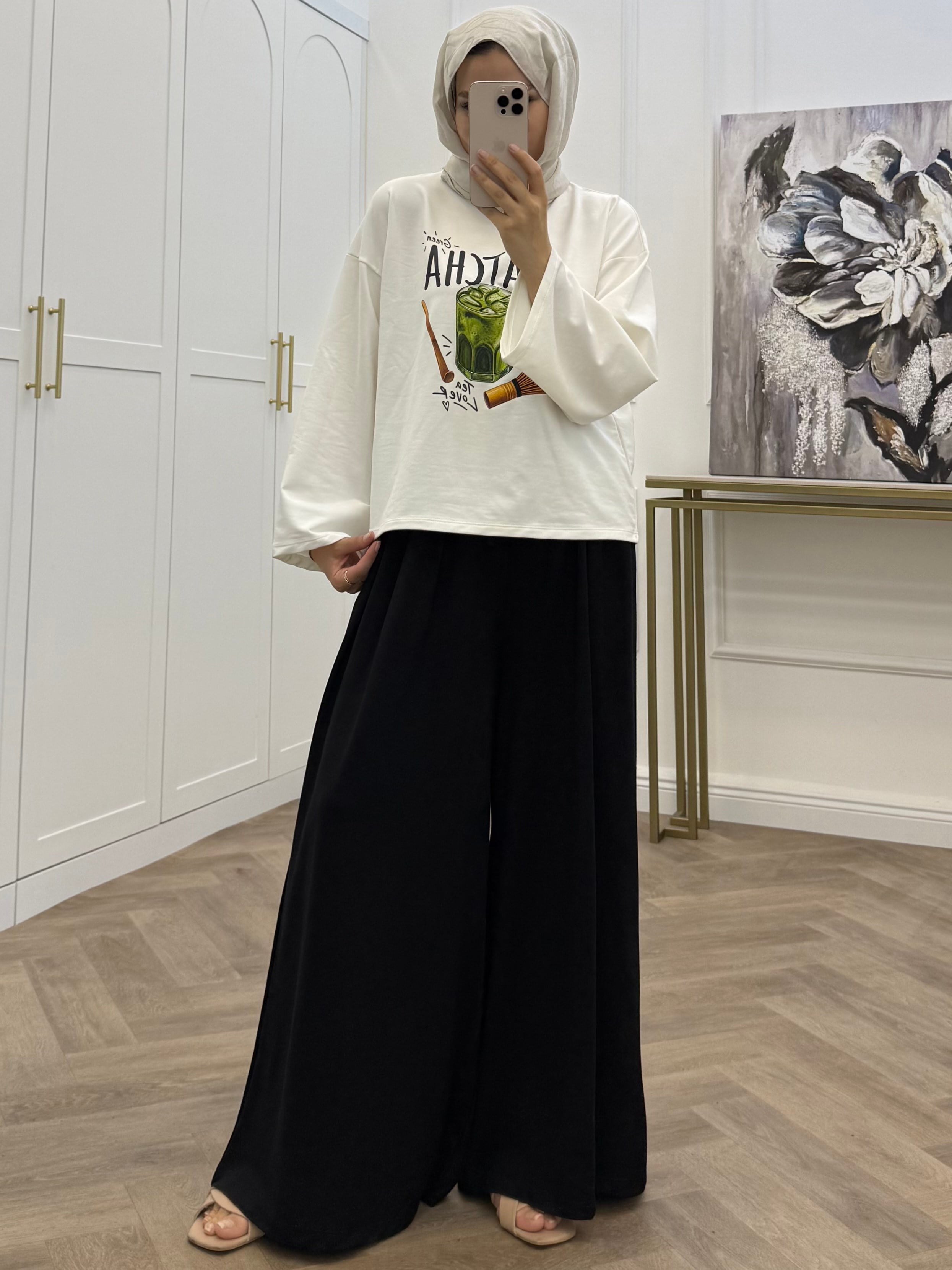 BEL LASTİKLİ OYSHO PANTOLON SİYAH