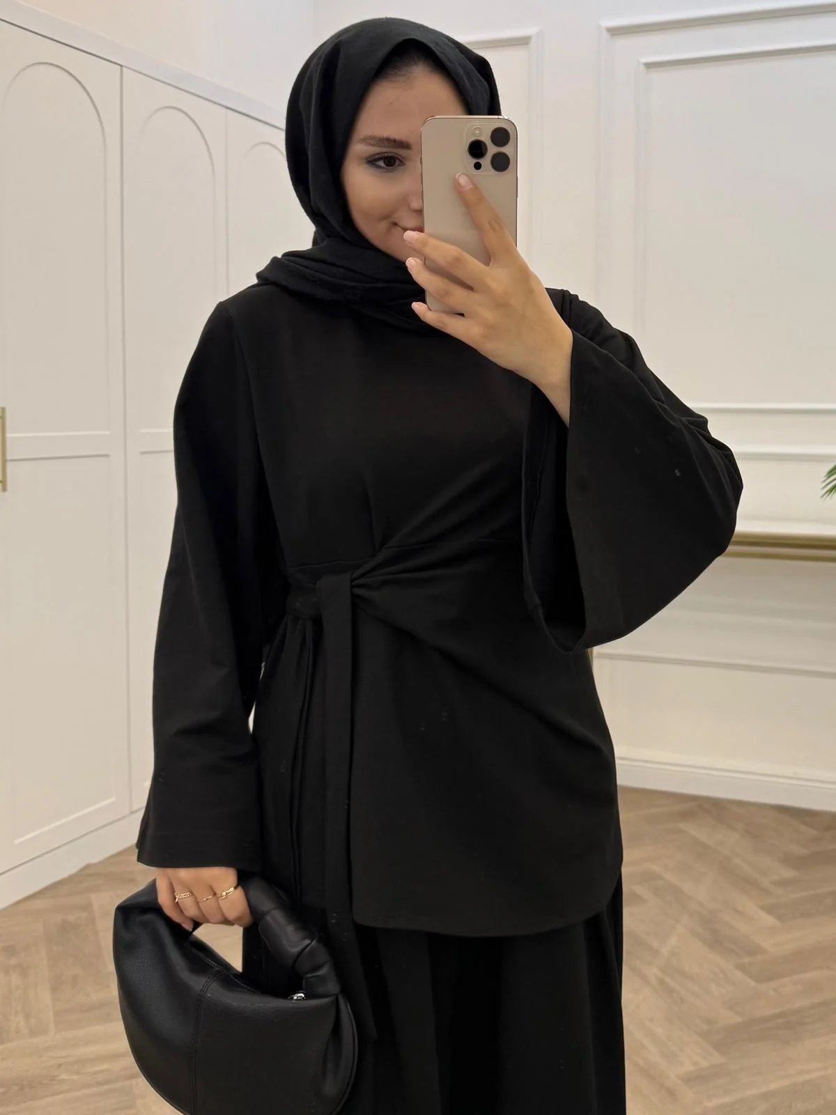 BELDEN BAĞLAMALI ŞARDONLU TAKIM SİYAH