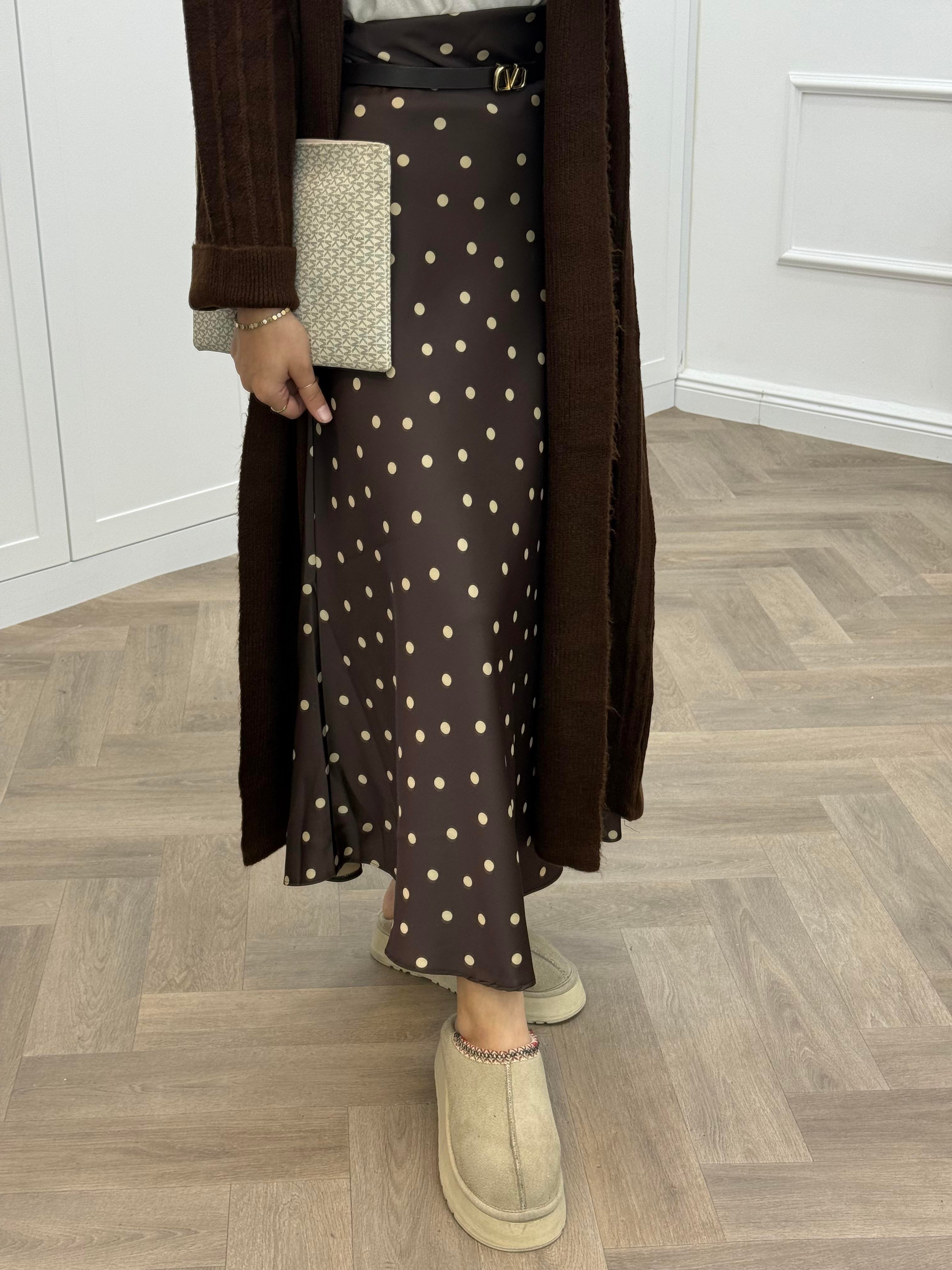 BENEKLİ SATEN ETEK ACI KAHVE