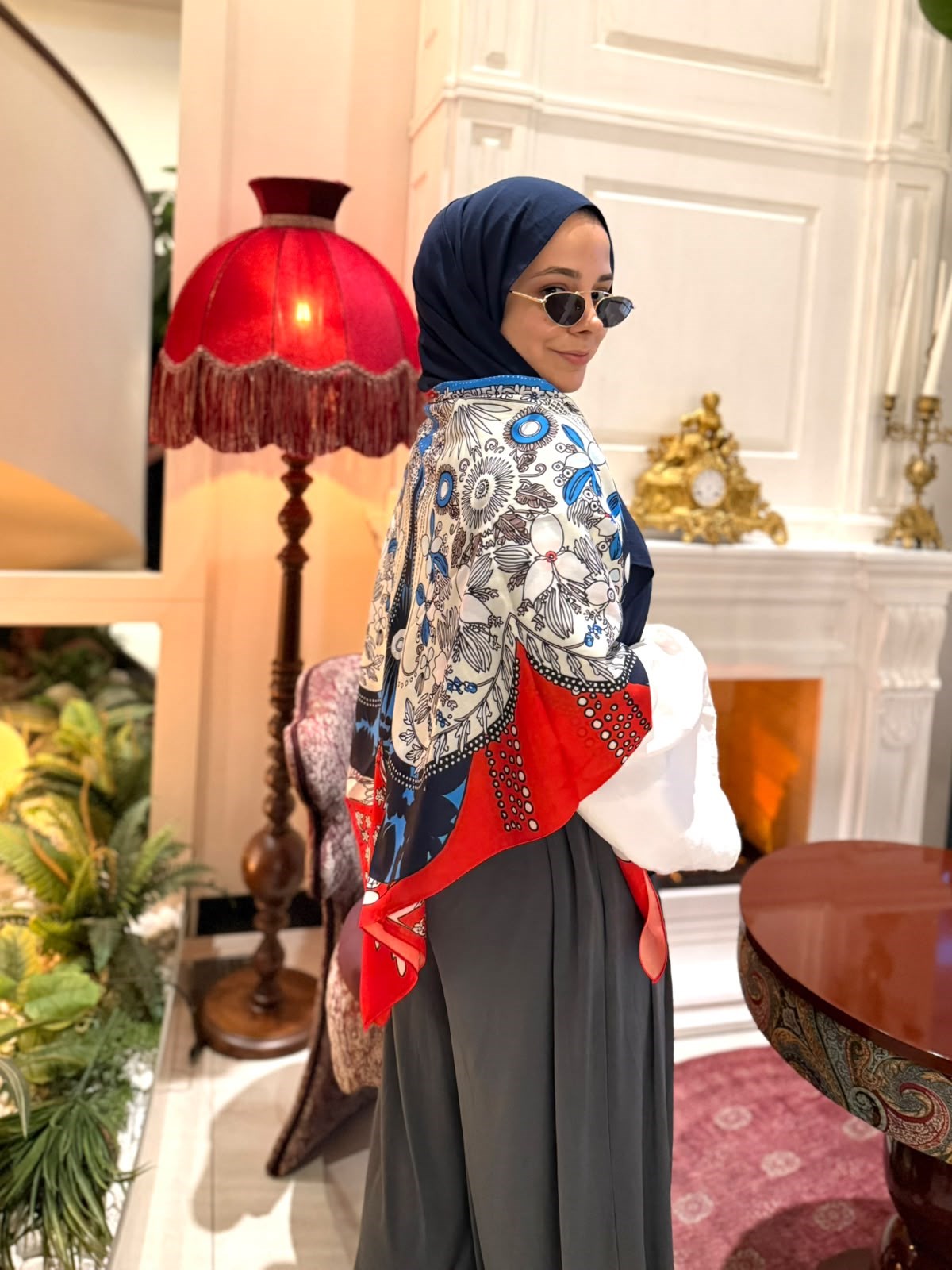 BEZEN ETNİK DESEN OMUZ ŞALI KIRMIZI