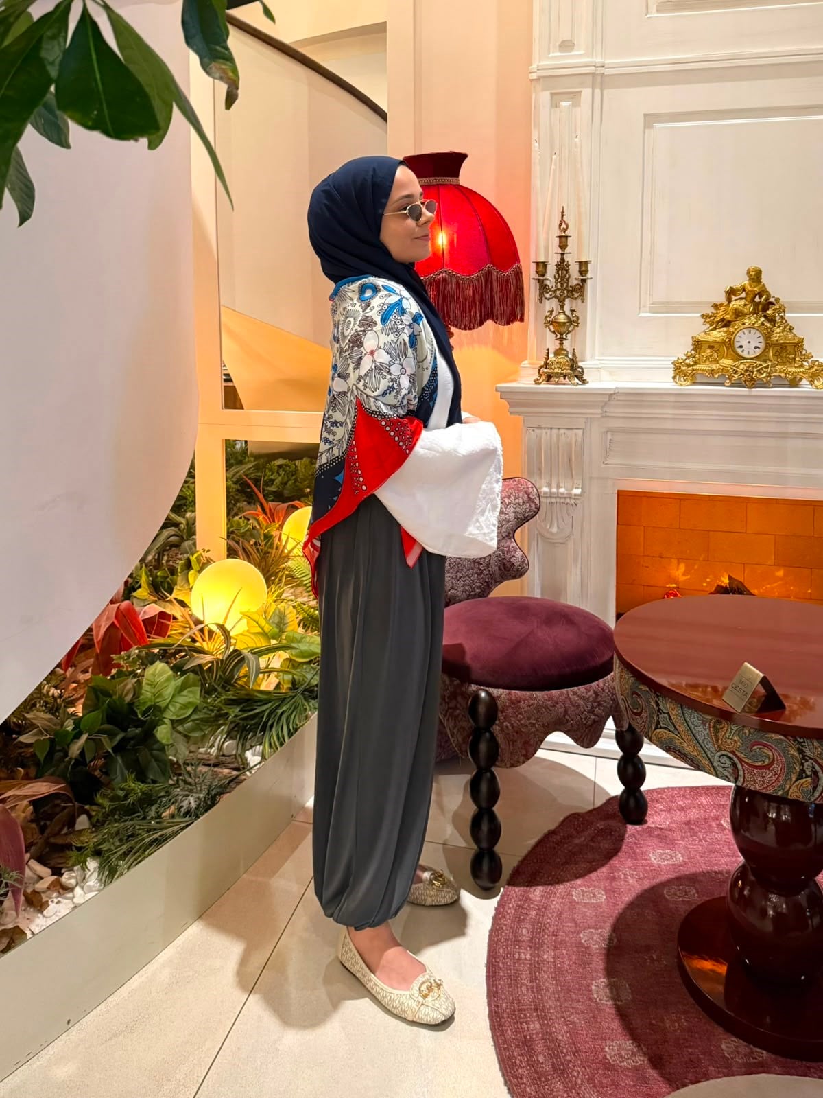 BEZEN ETNİK DESEN OMUZ ŞALI KIRMIZI