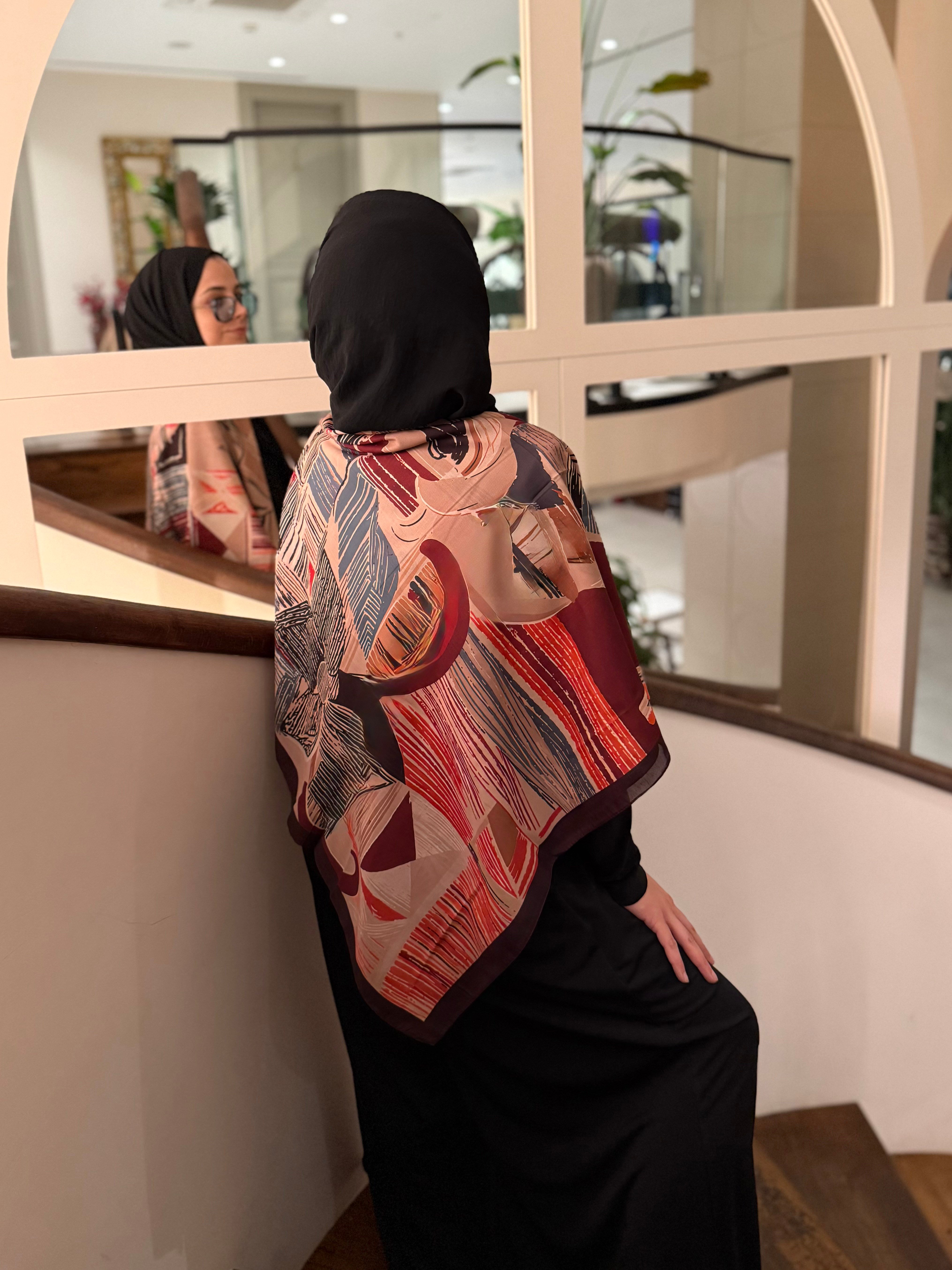 BEZEN ETNİK DESEN OMUZ ŞALI  MÜRDÜM
