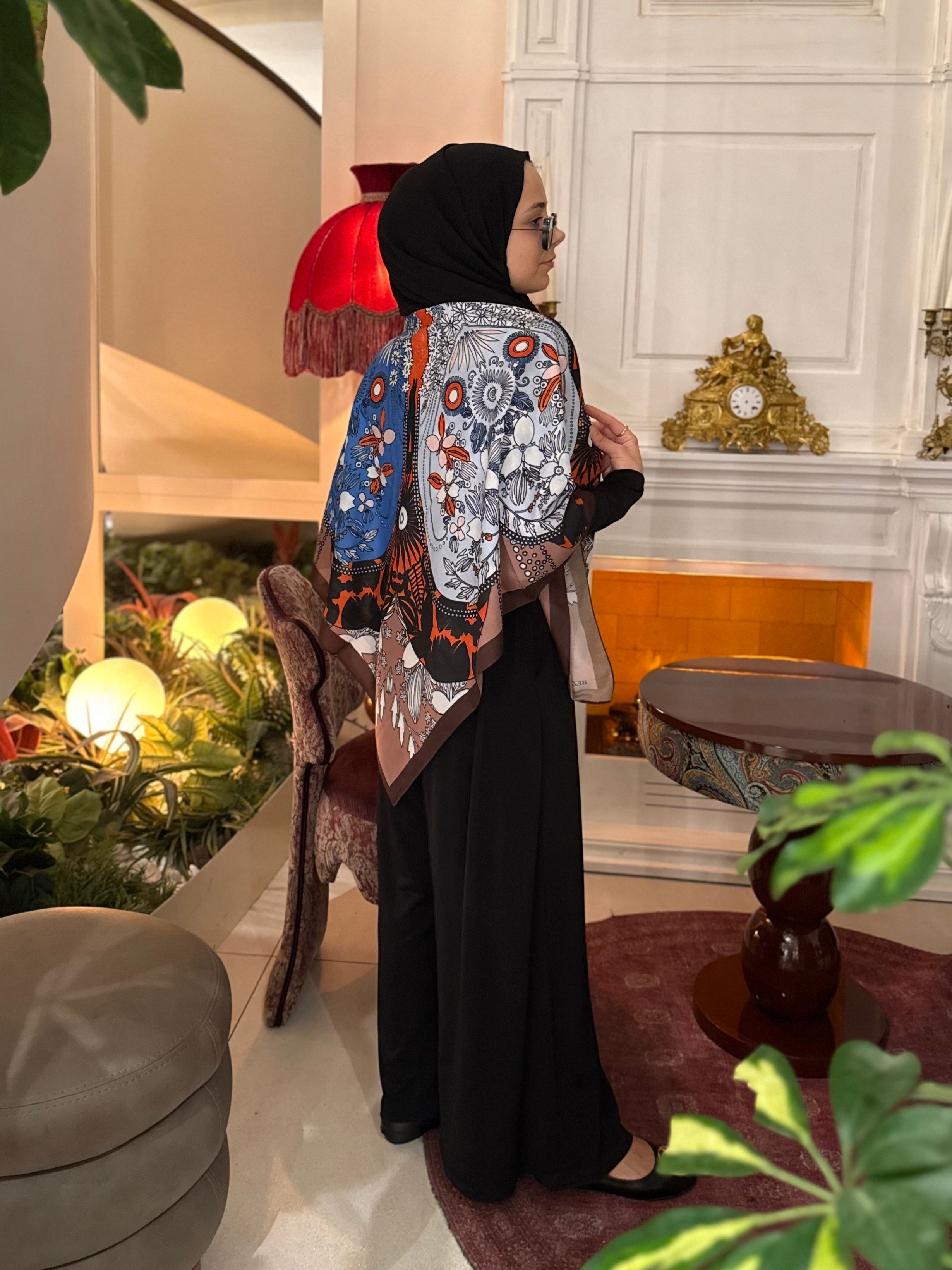BEZEN ETNİK DESEN OMUZ ŞALI  TURUNCU