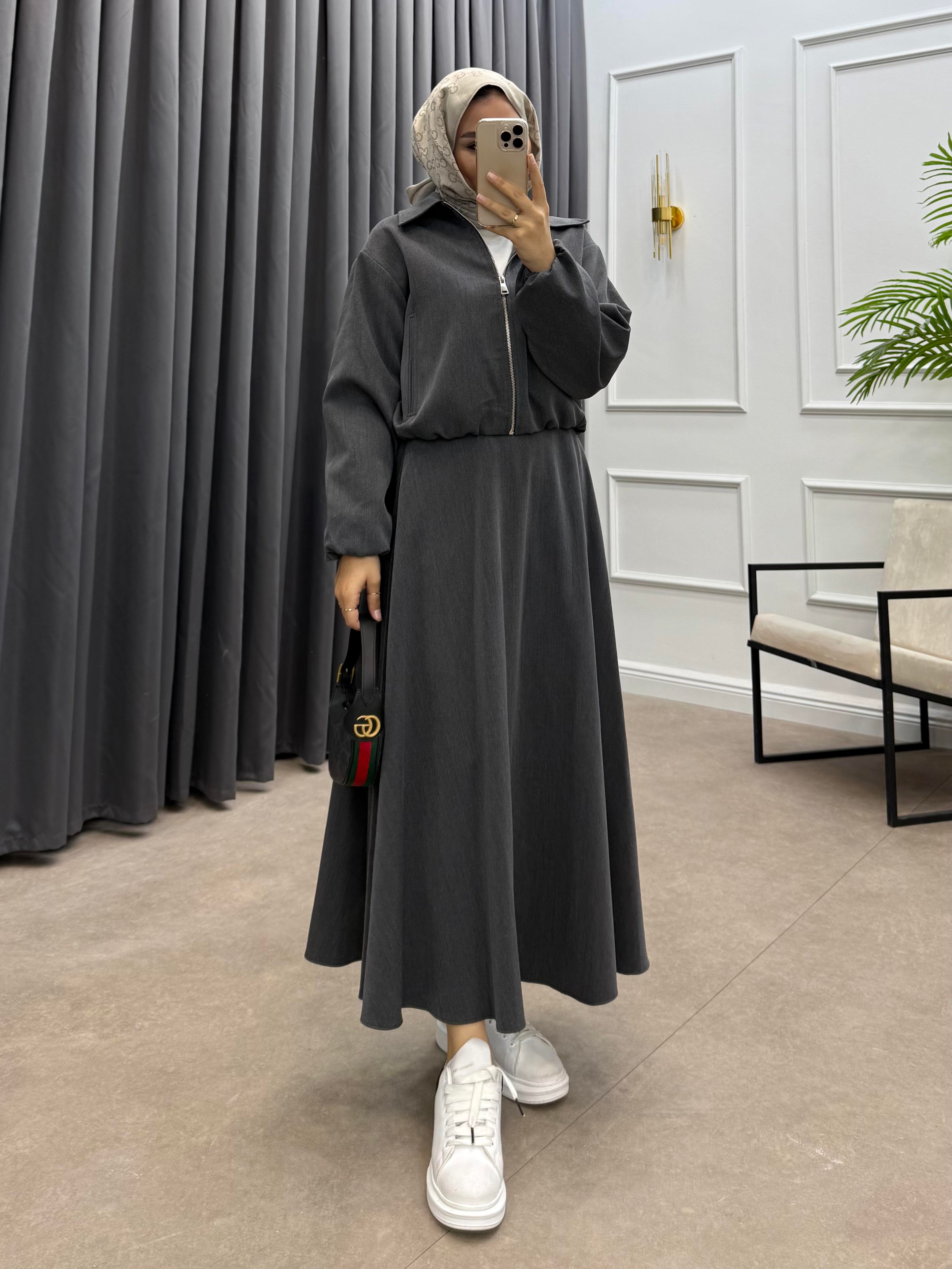 BOMBER CEKETLİ ETEKLİ TAKIM FÜME