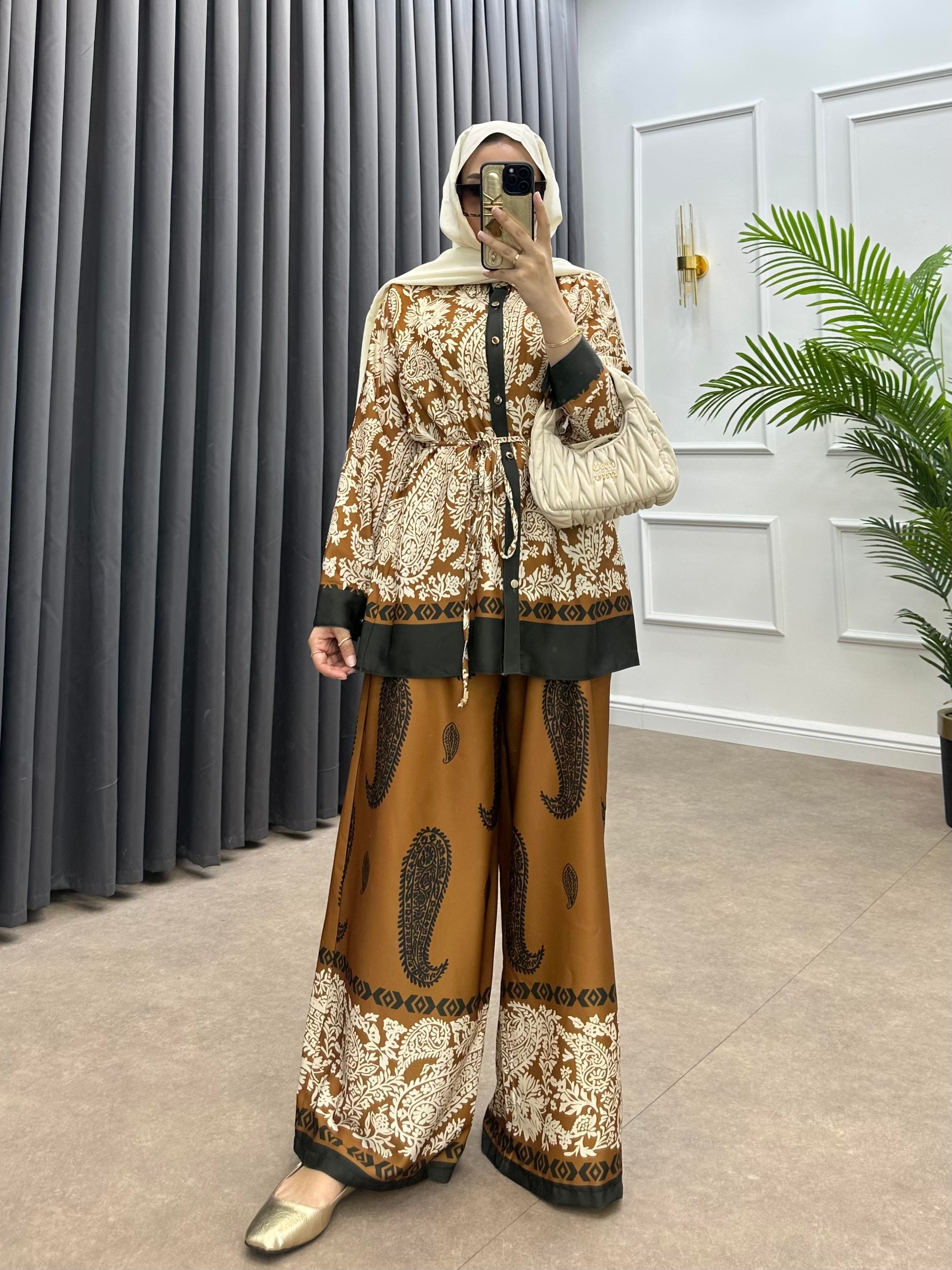 BUTA DESENLİ SATEN TAKIM TABA