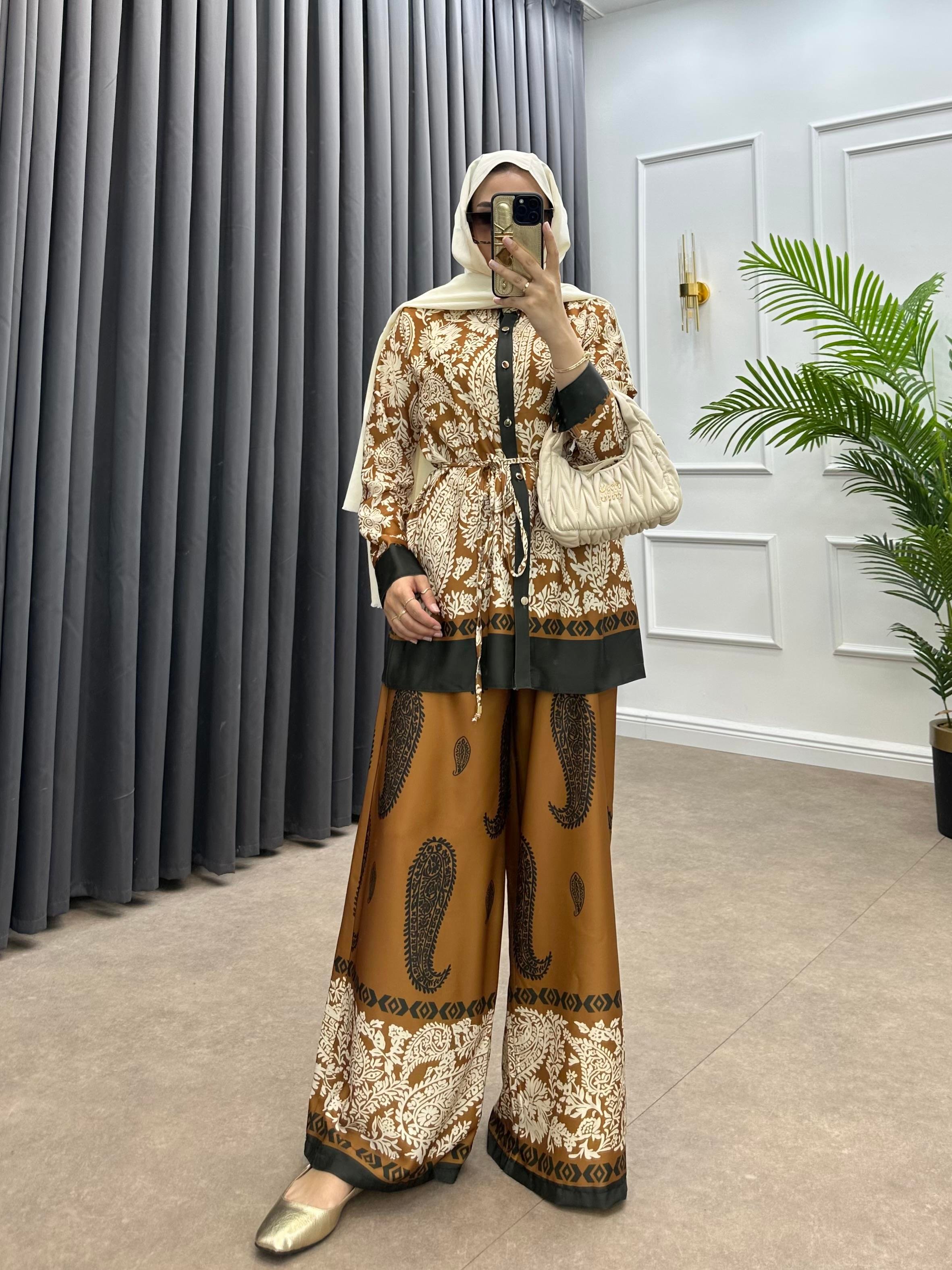 BUTA DESENLİ SATEN TAKIM TABA