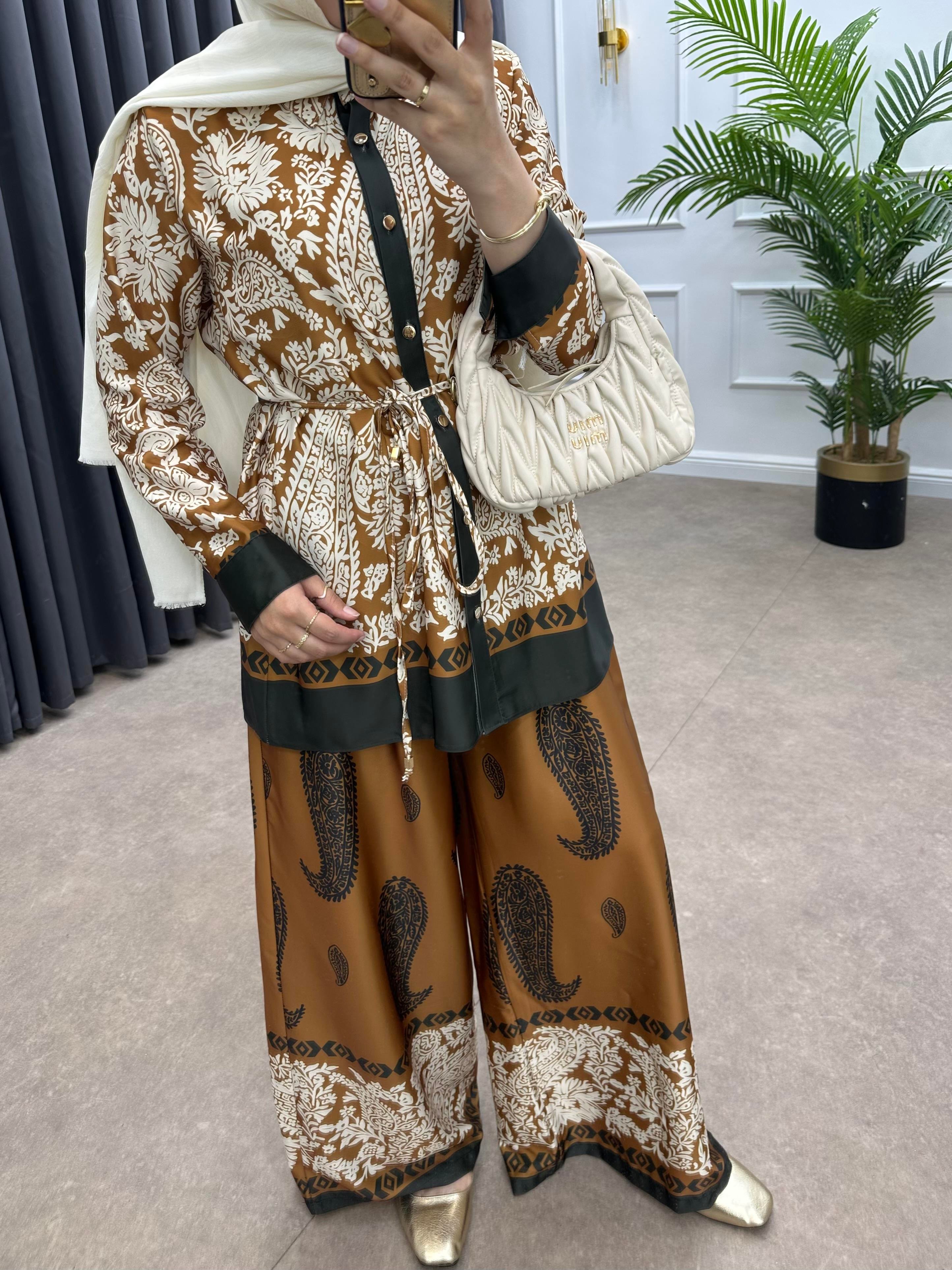 BUTA DESENLİ SATEN TAKIM TABA