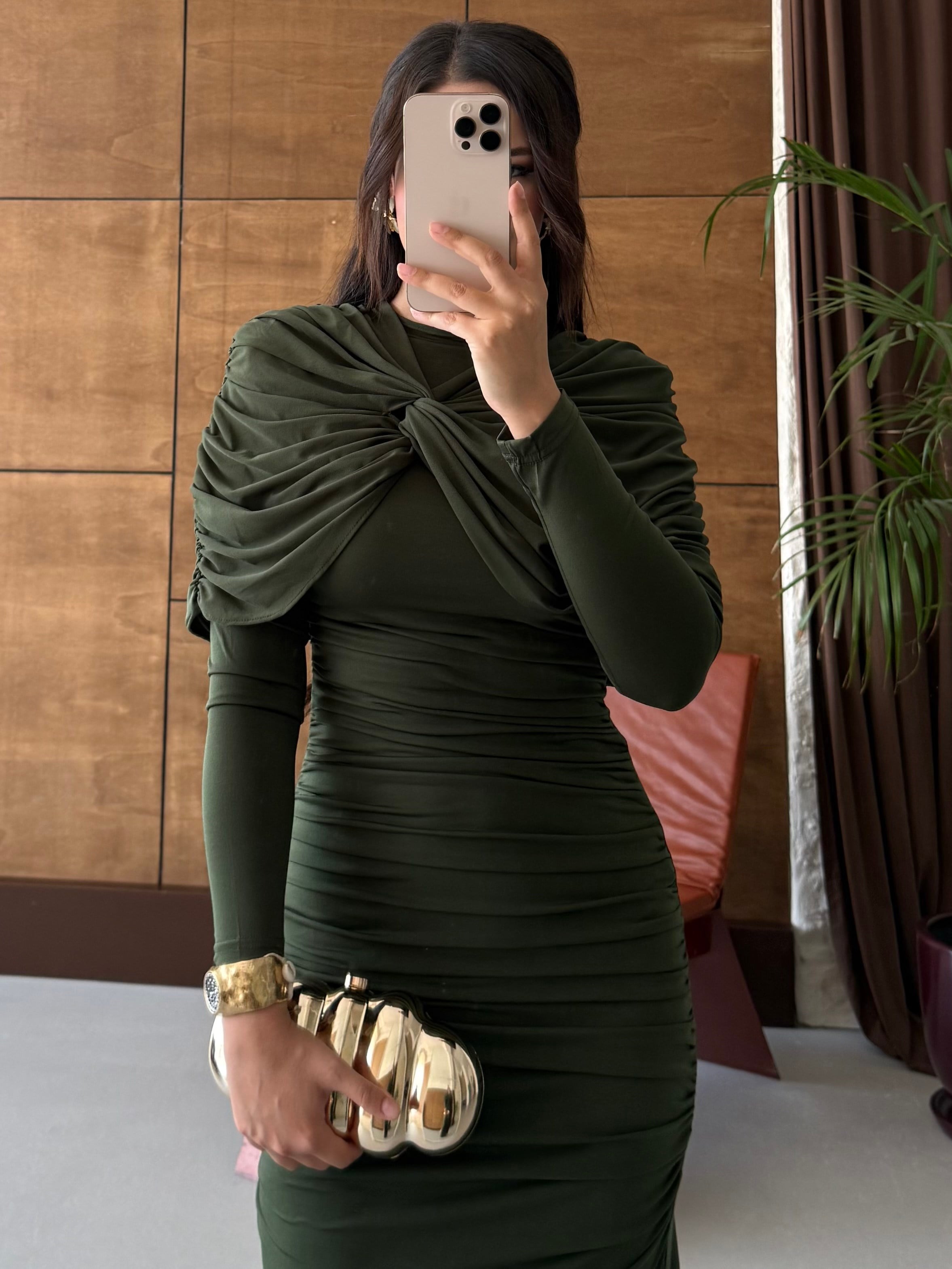 BÜZGÜLÜ SANDY ELBİSE HAKİ