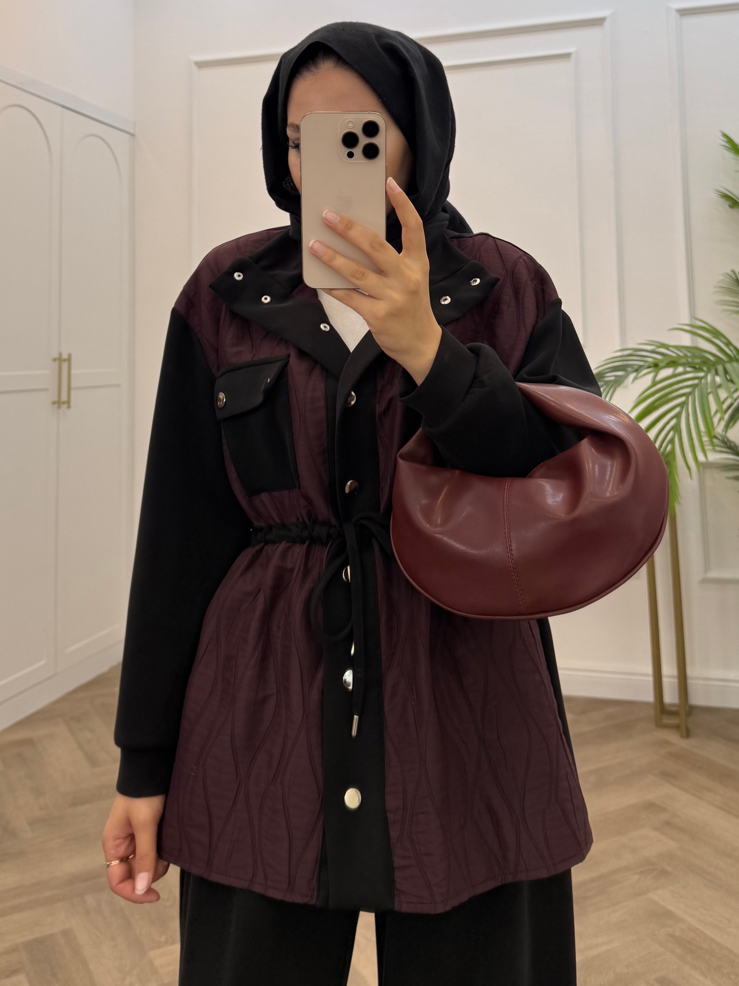 CAPİTONE OYSHO PANTOLONLU TAKIM BORDO