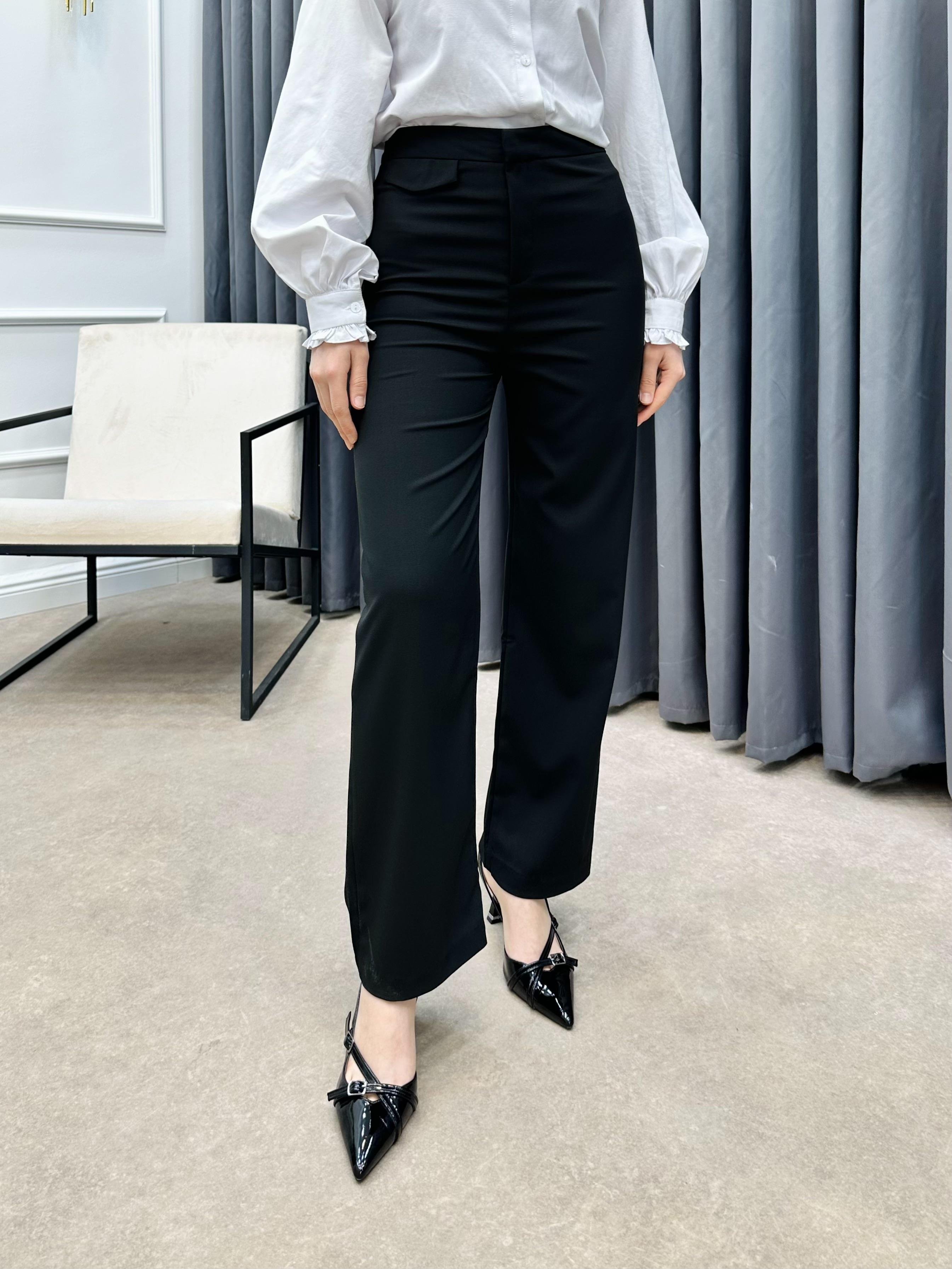 CEP DETAY KLASİK PANTOLON SİYAH
