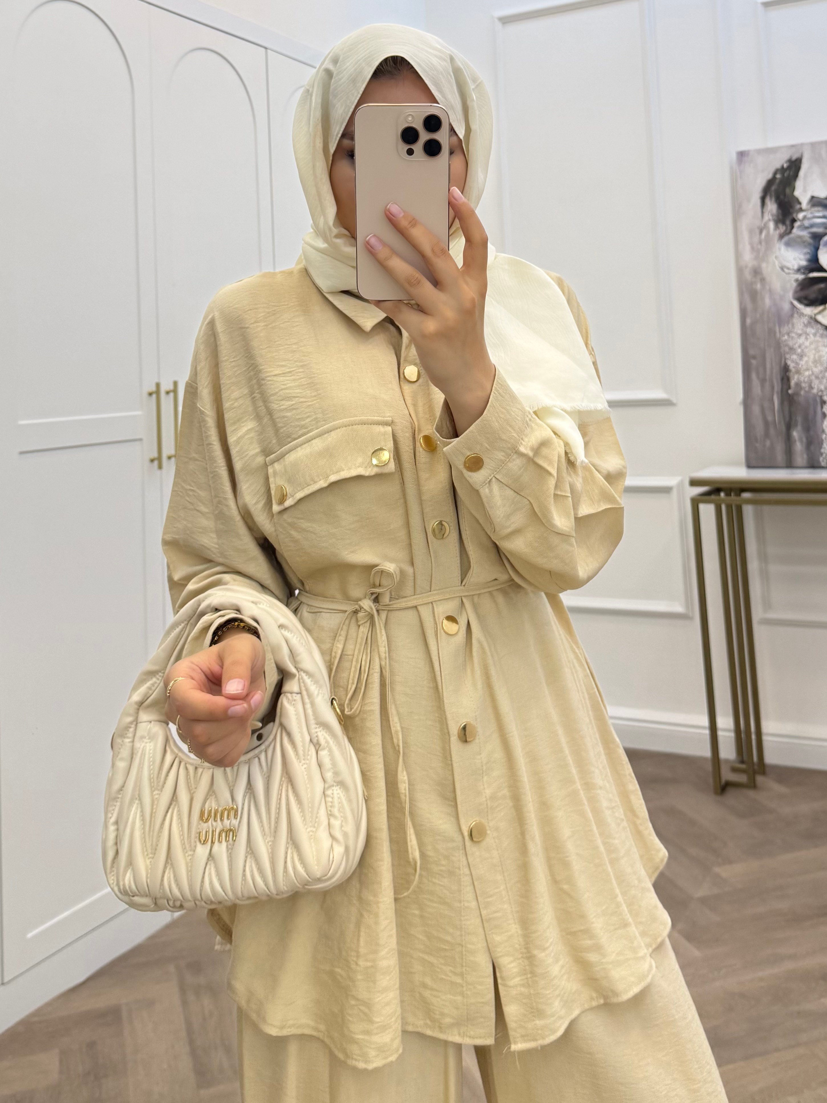 CHANEL PANTOLONLU TAKIM BEJ