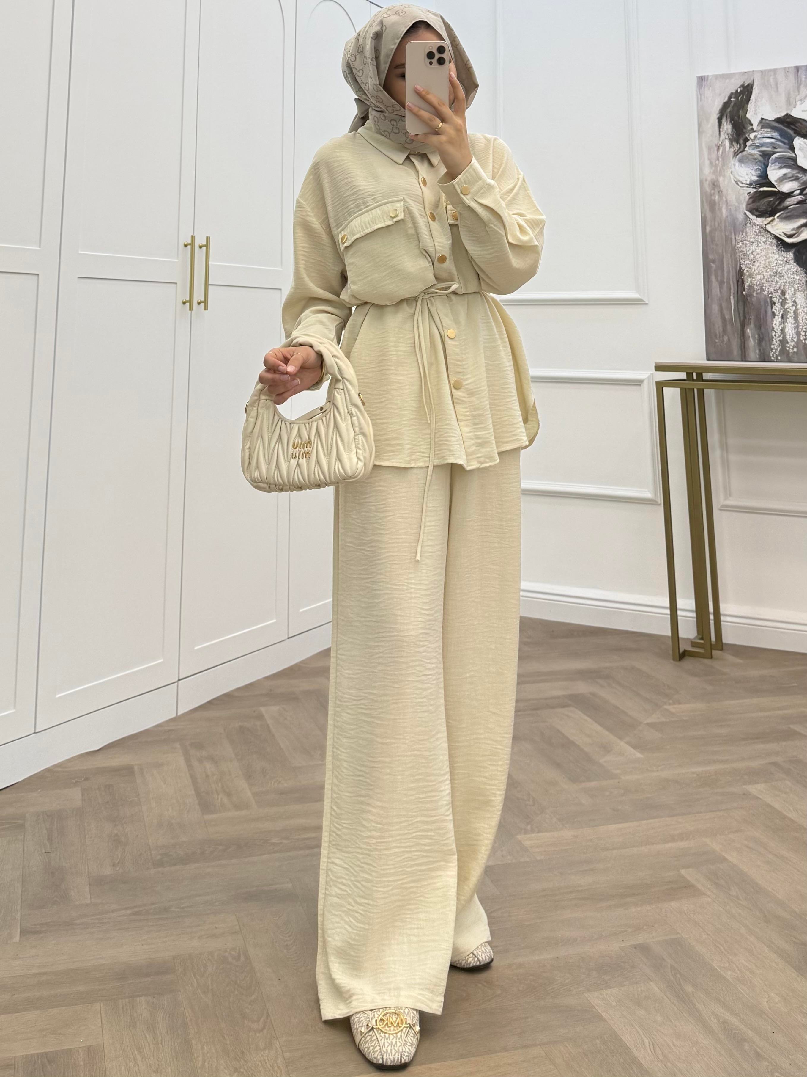 CHANEL PANTOLONLU TAKIM BEJ