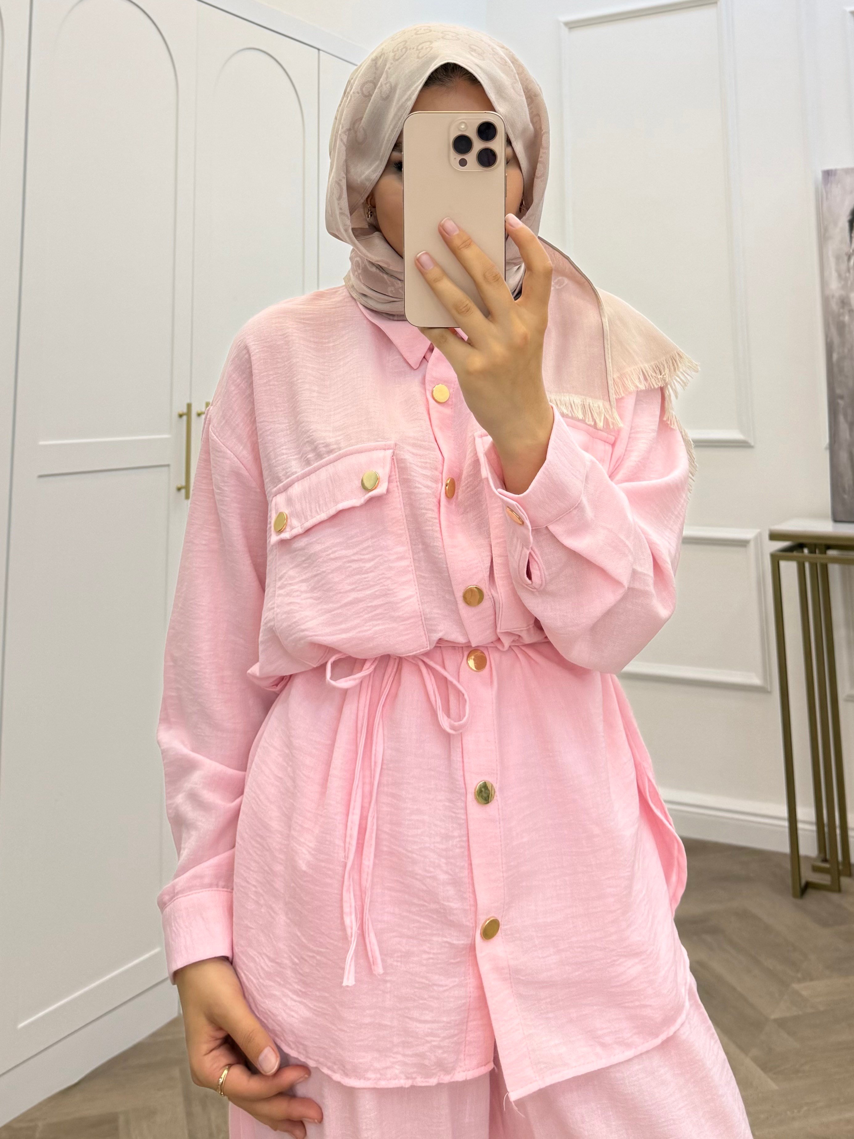 CHANEL PANTOLONLU TAKIM PEMBE 