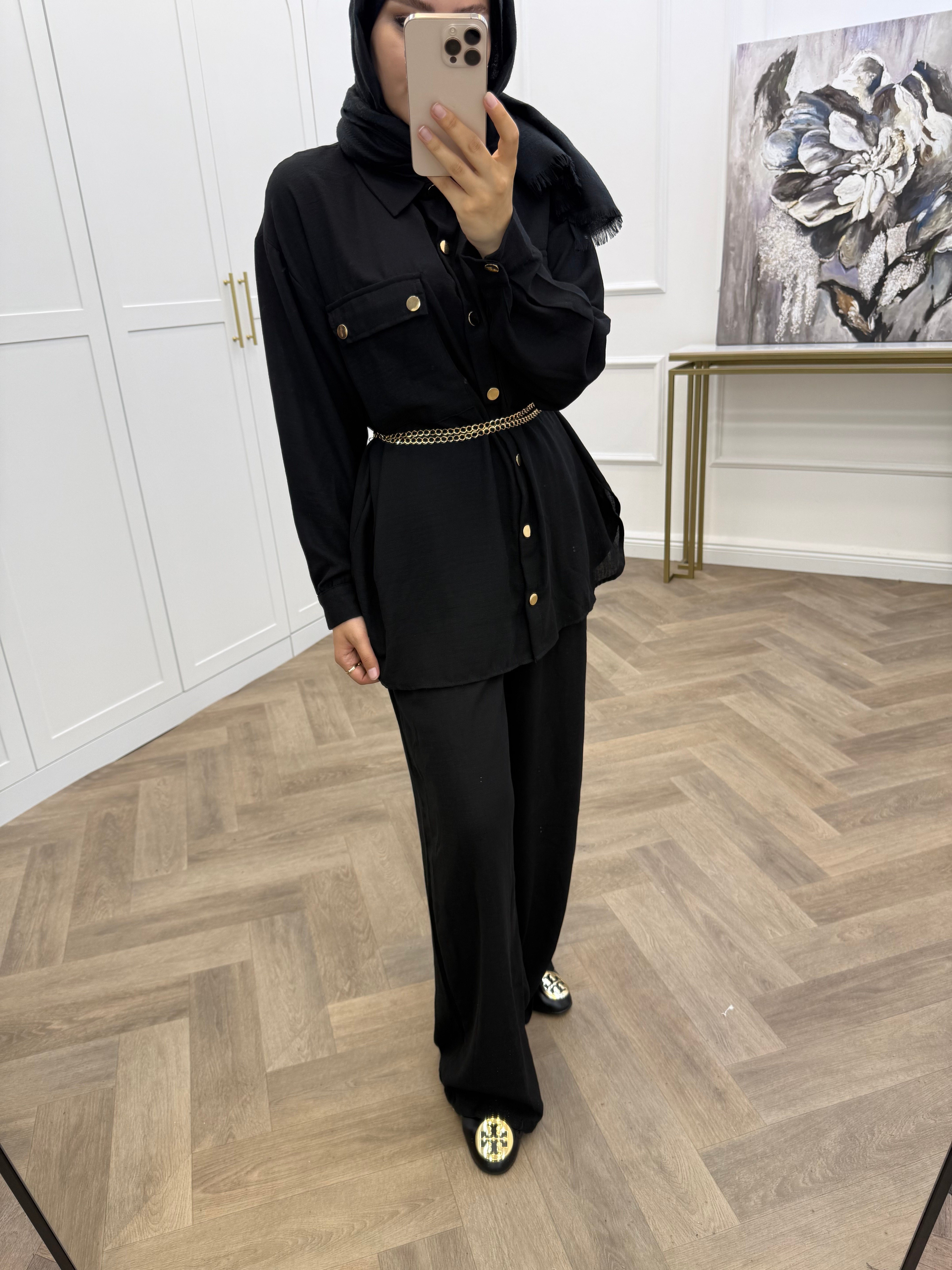 CHANEL PANTOLONLU TAKIM SİYAH
