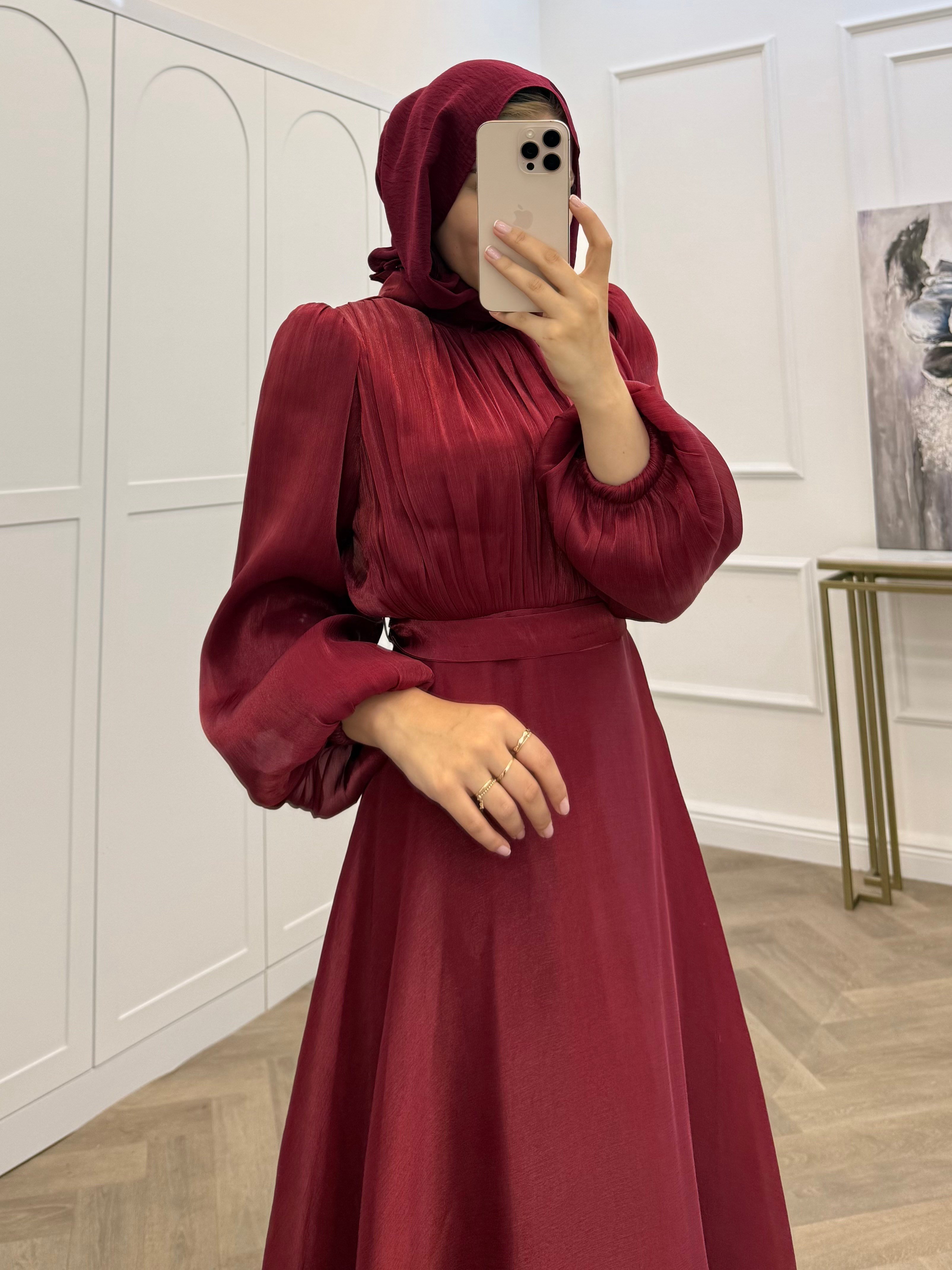 ÇİMEN JANJAN ABİYE BORDO