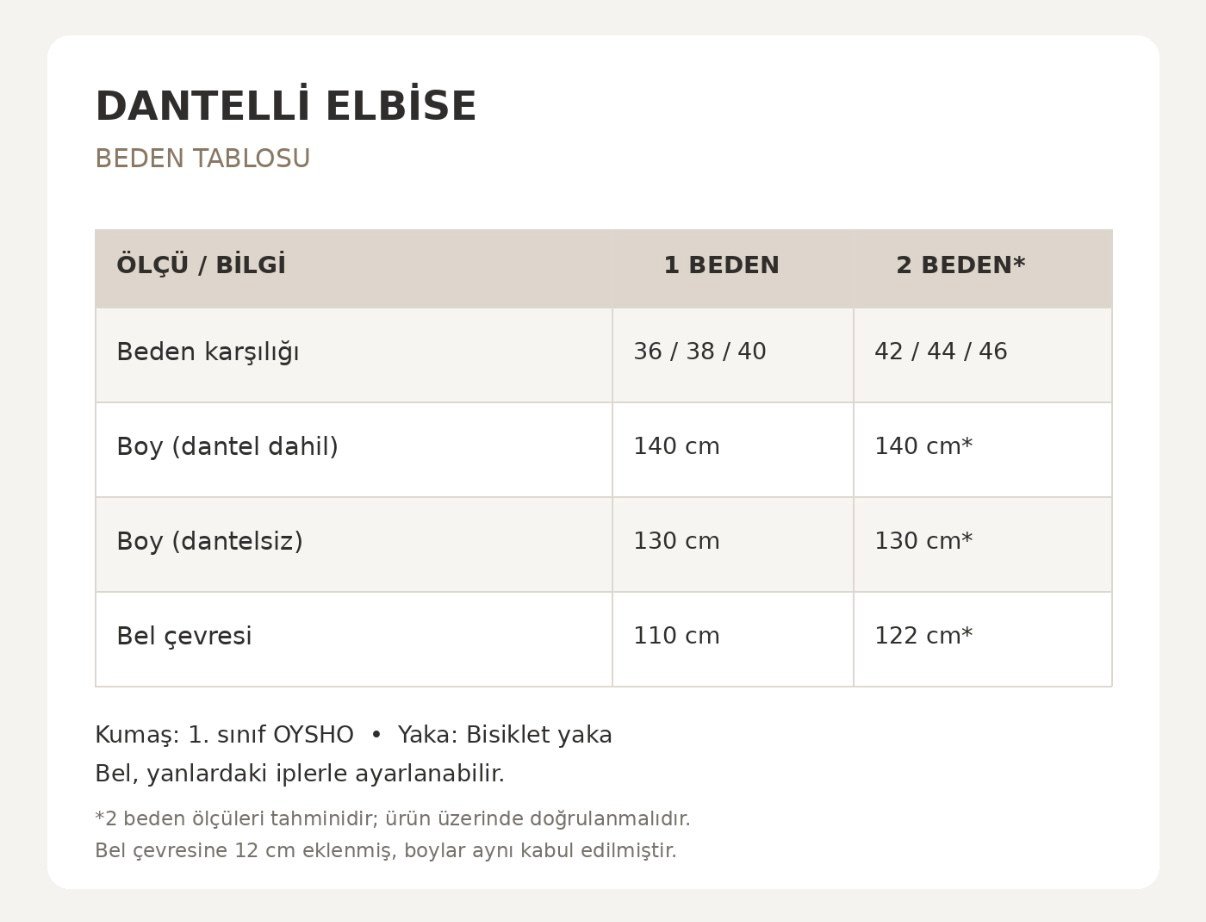 DANTEL DETAY OYSHO ELBİSE HAKİ