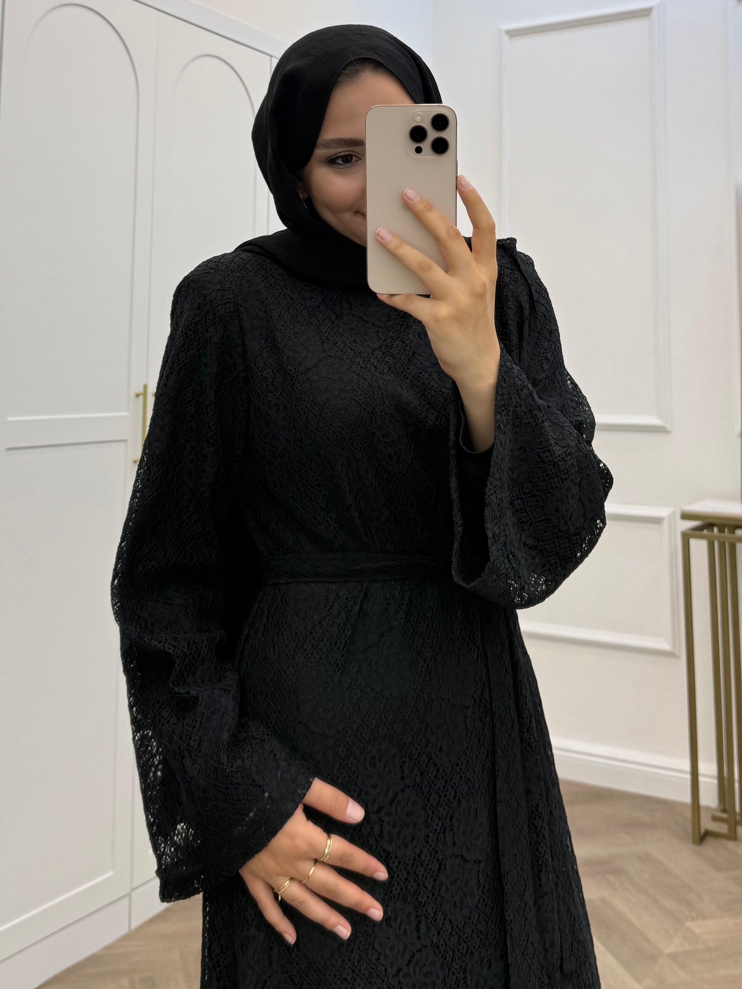 DANTEL DETAY TULUM SİYAH