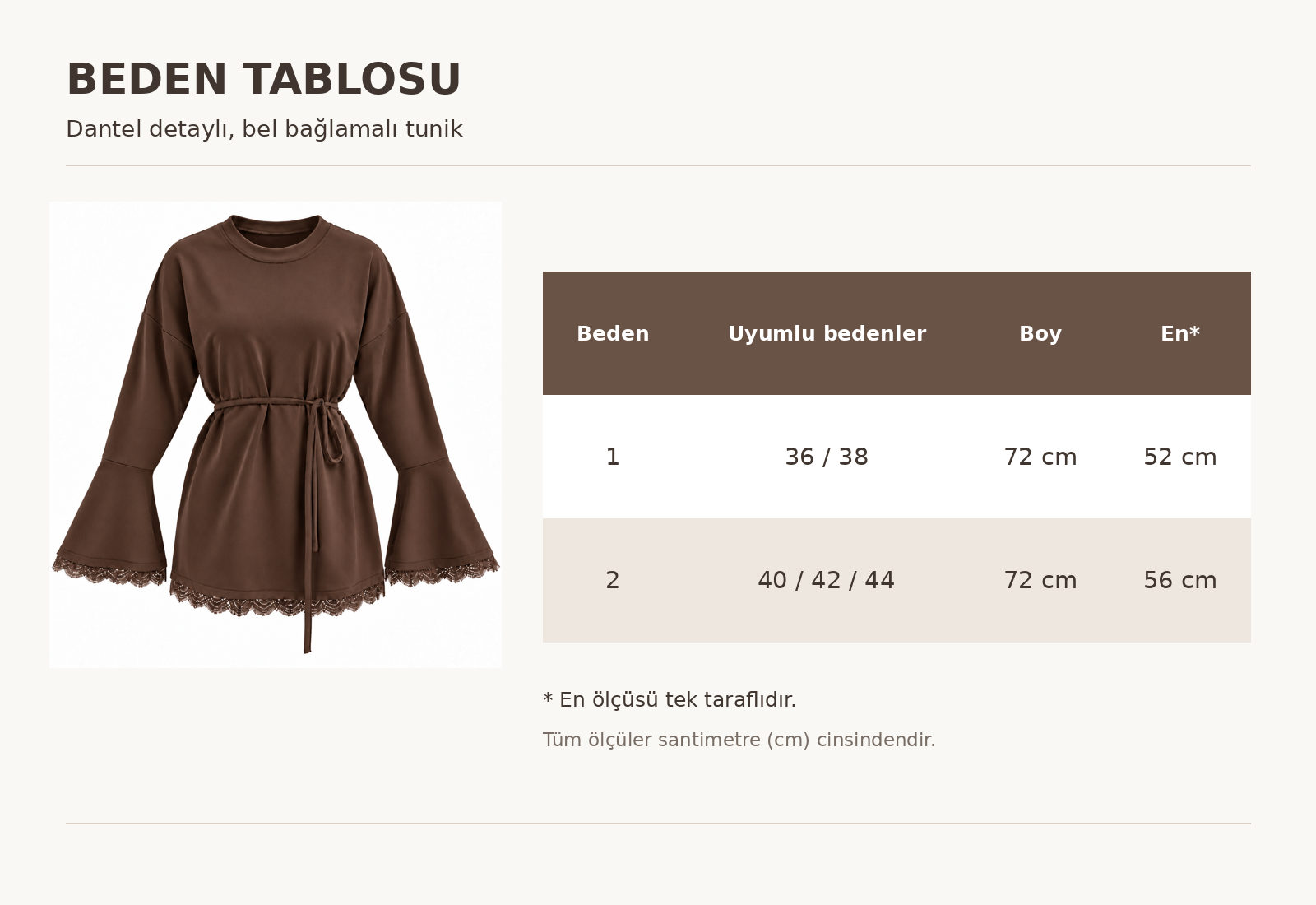 DANTELLİ OYSHO TUNİK KAHVE