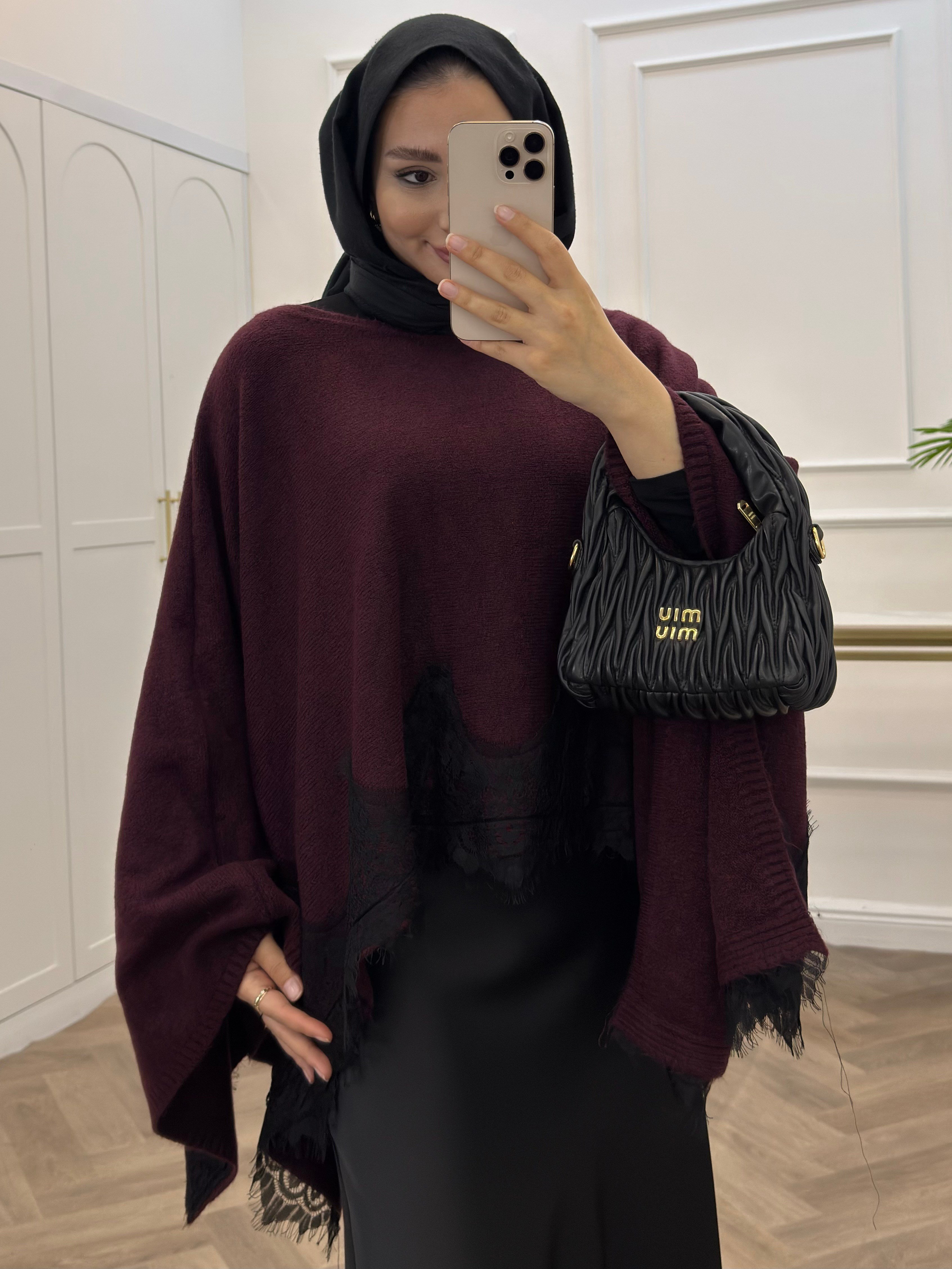 DANTELLİ PANÇO BORDO