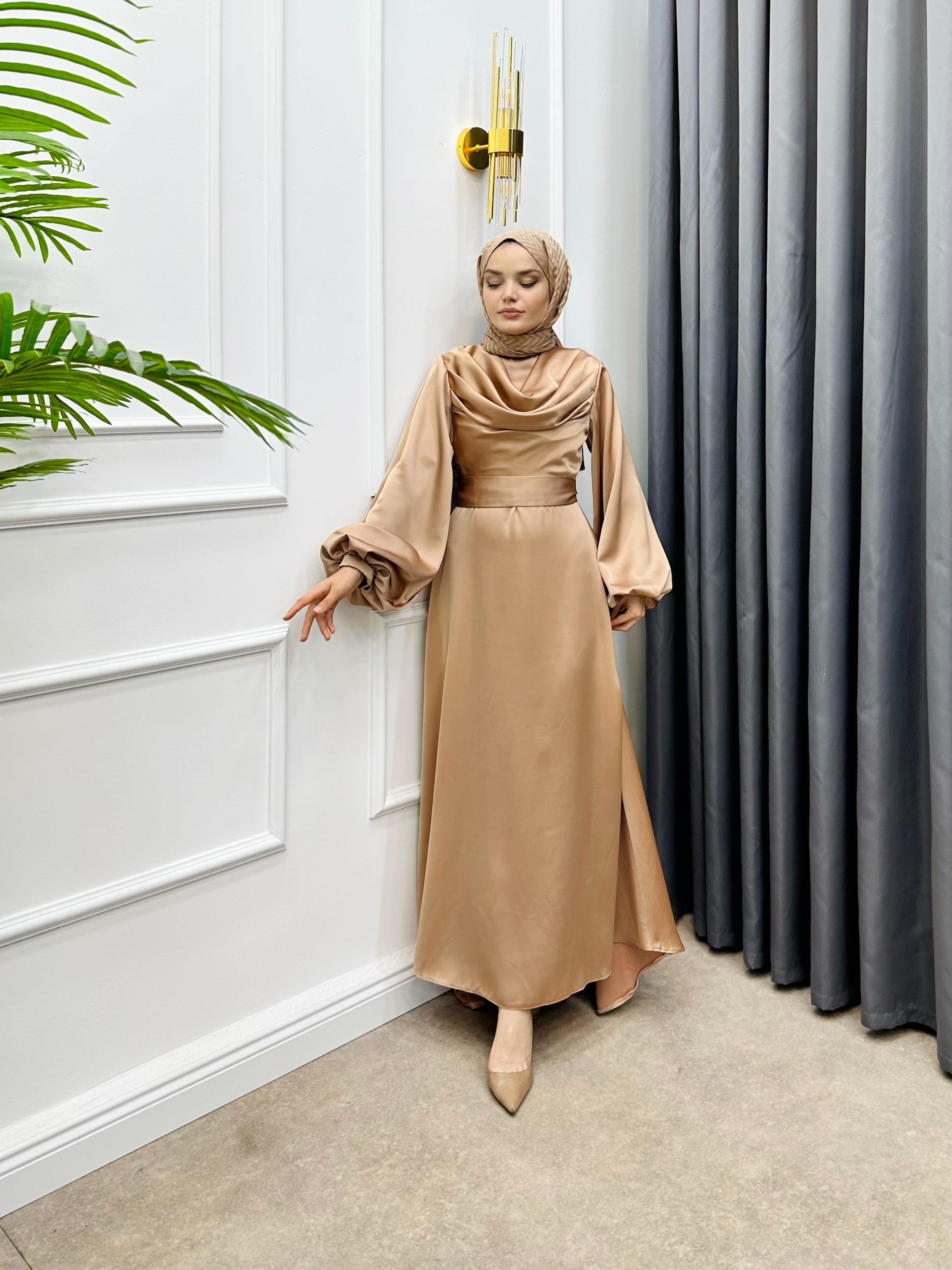 DEGAJELİ VOLVO ELBİSE SÜTLÜ KAHVE