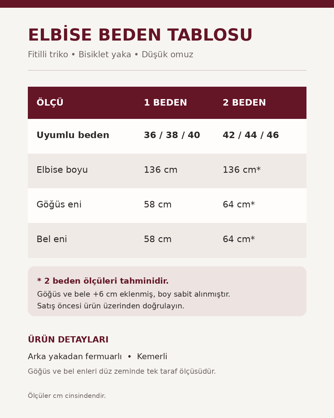 DERİ KEMERLİ FİTİLLİ ELBİSE BORDO