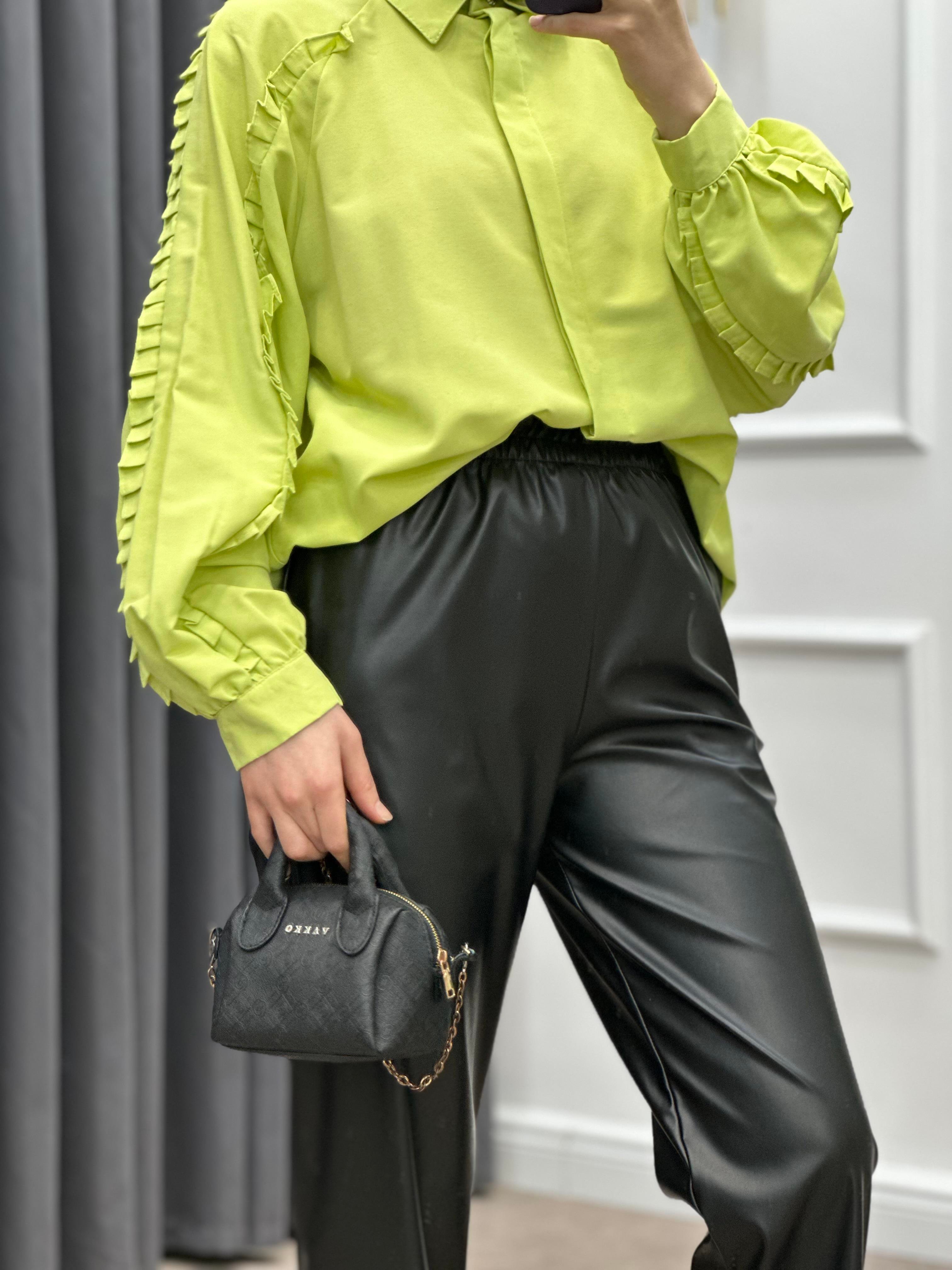 DERİ PANTOLON SİYAH