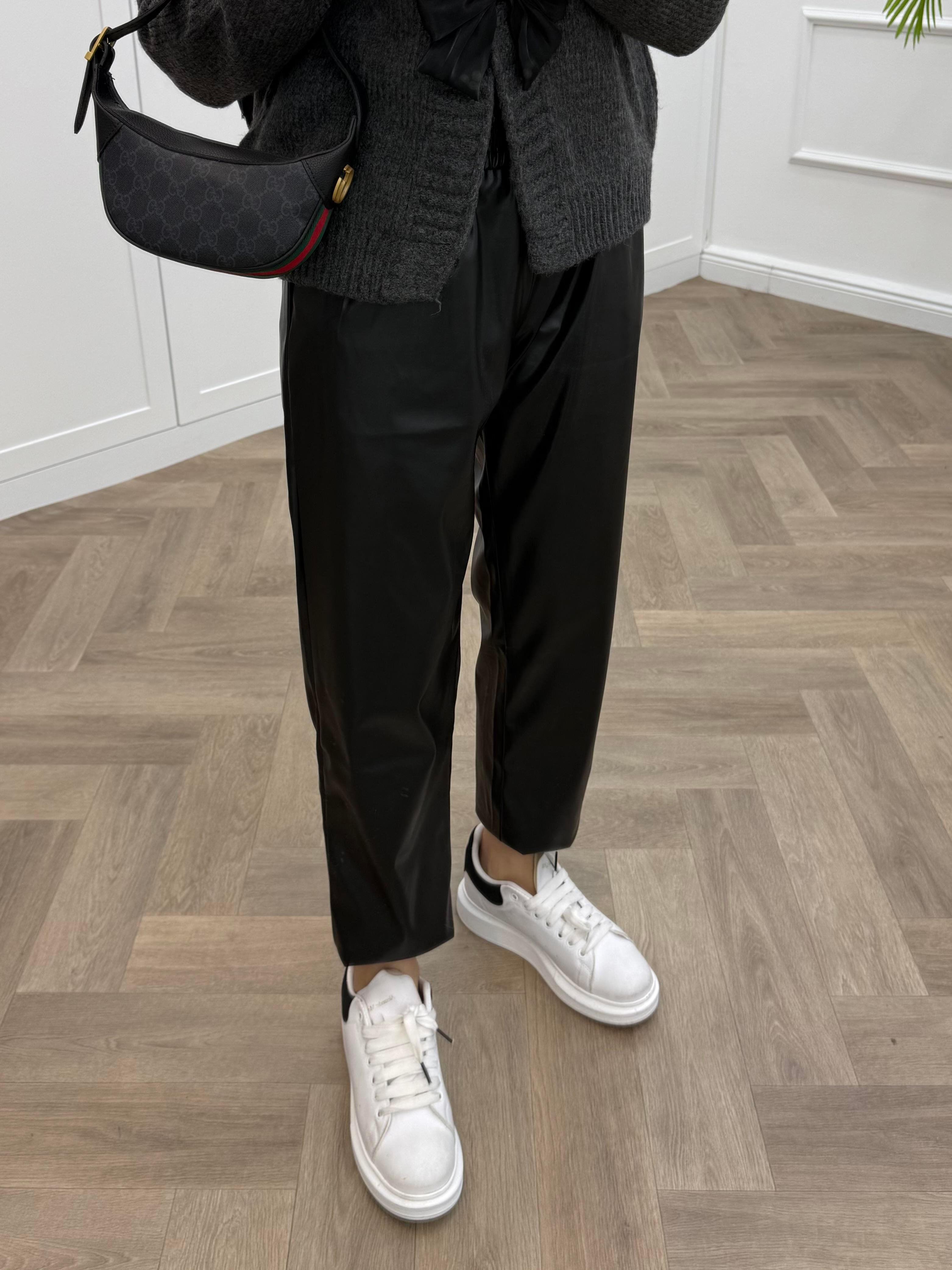 DERİ PANTOLON SİYAH