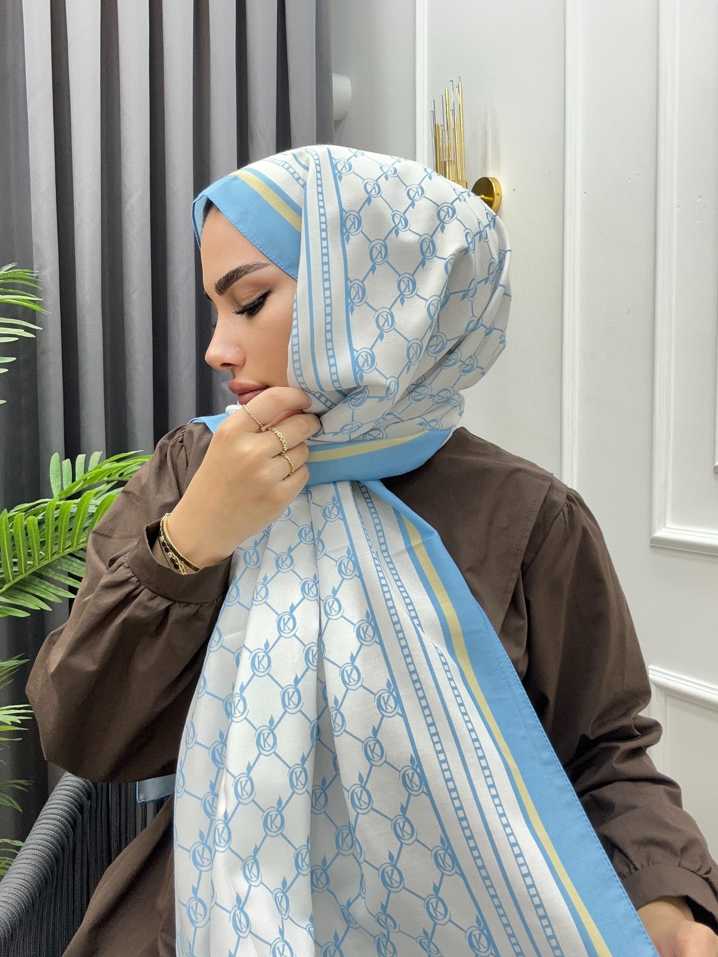 DİJİTAL BASKI ŞAL MAVİ