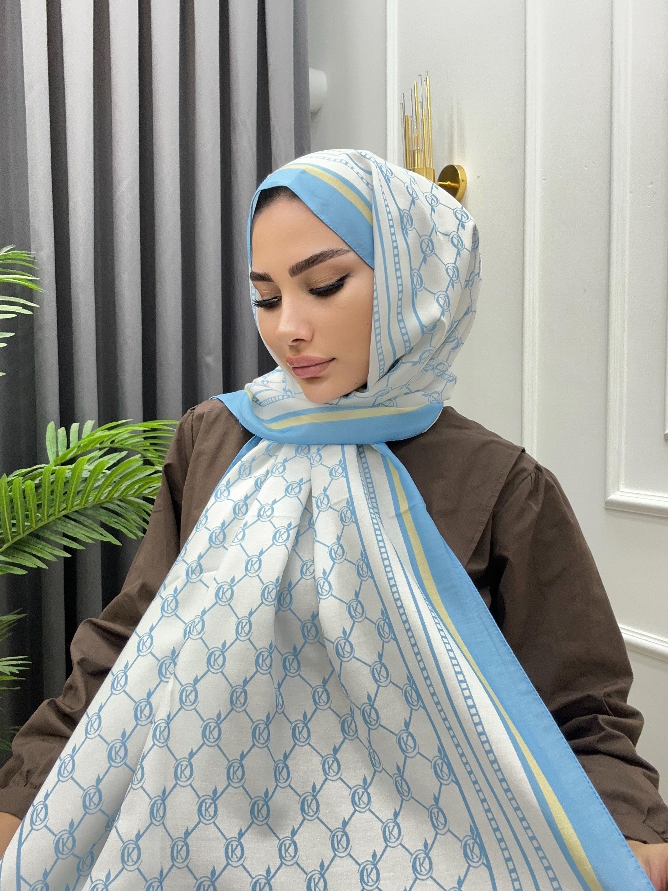 DİJİTAL BASKI ŞAL MAVİ