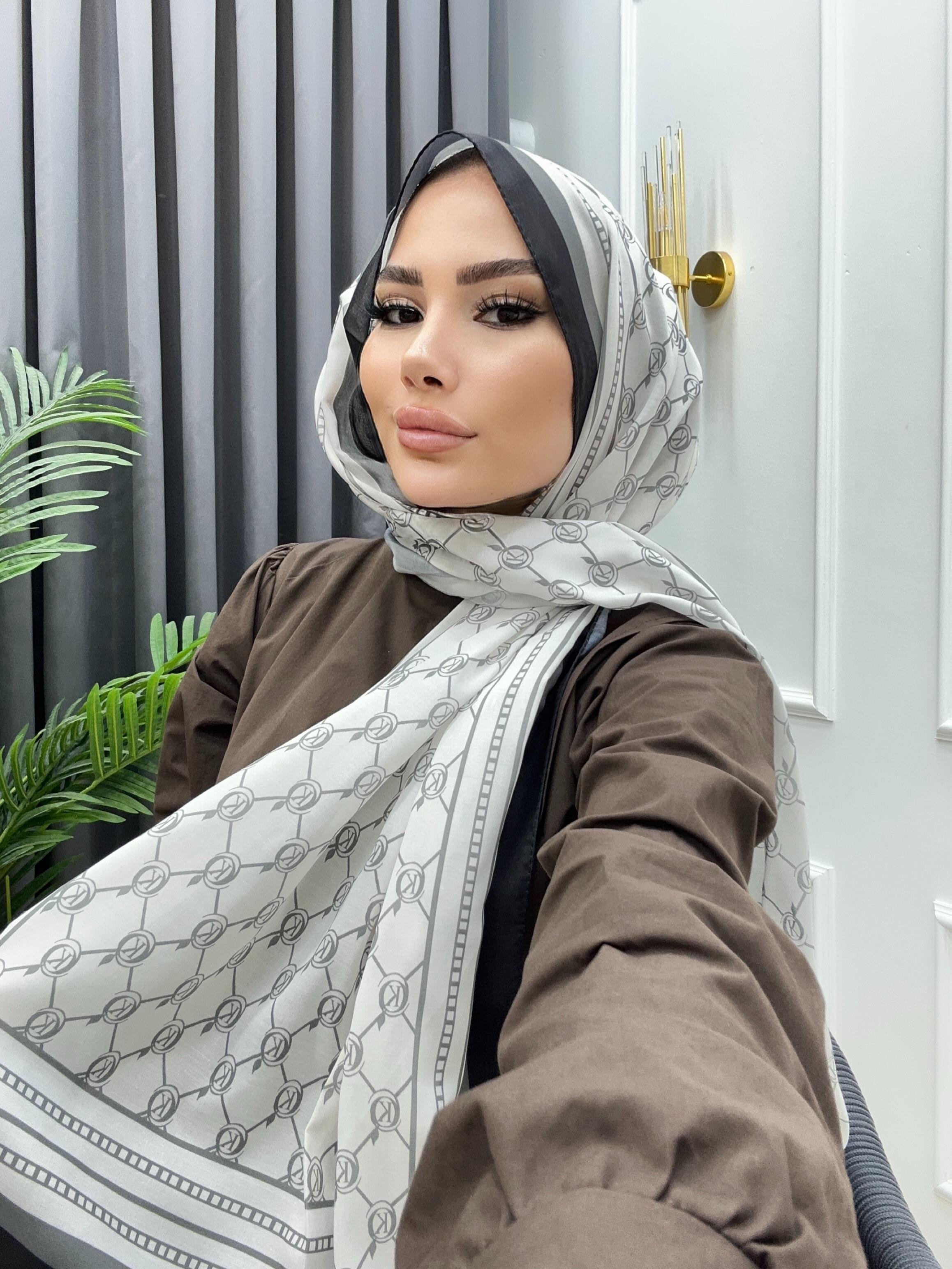 DİJİTAL BASKI ŞAL SİYAH