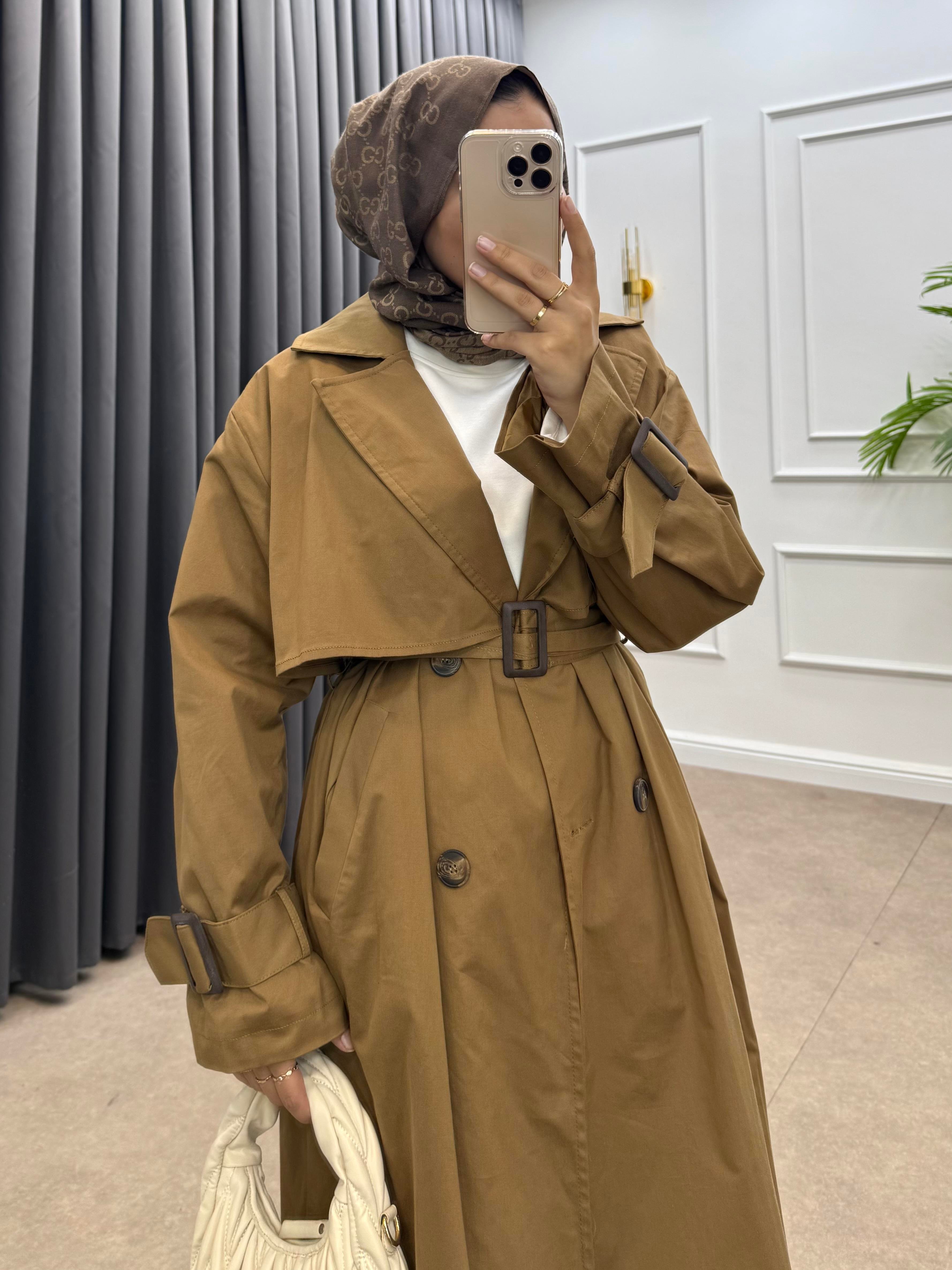 DÖRT DÜĞMELİ STANDART TRENÇKOT CAMEL