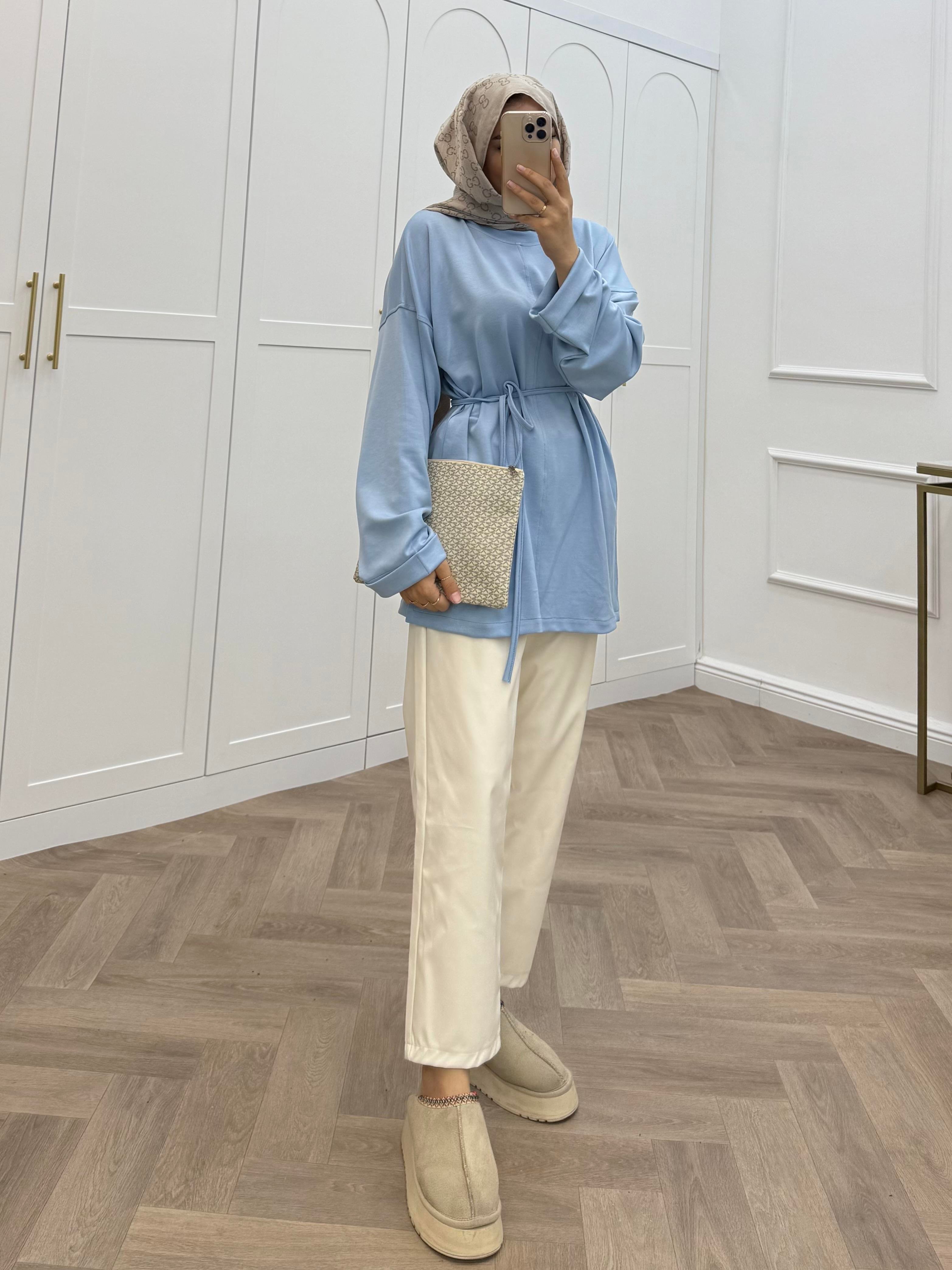 DUBLE KOL TUNİK BEBE MAVİSİ