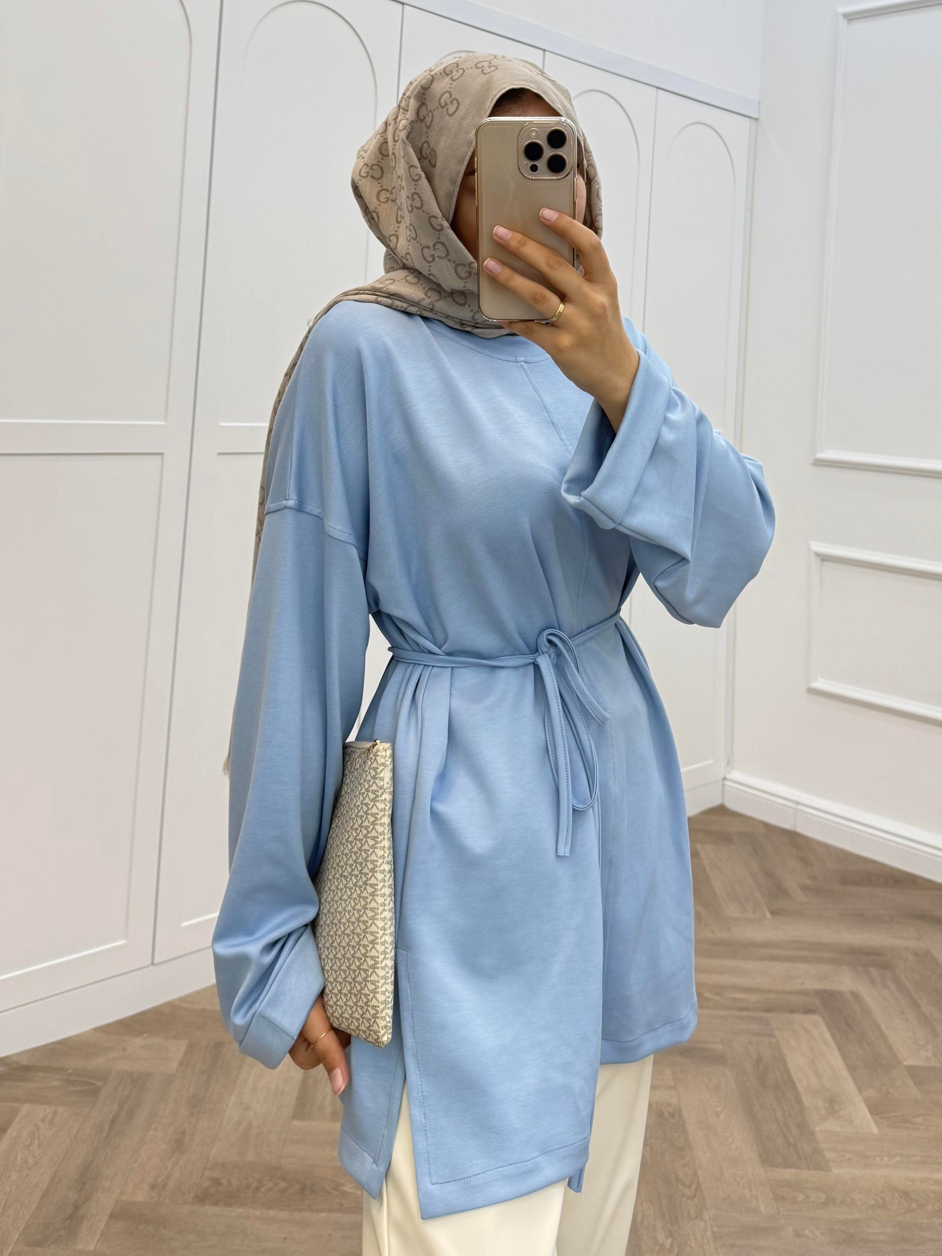 DUBLE KOL TUNİK BEBE MAVİSİ