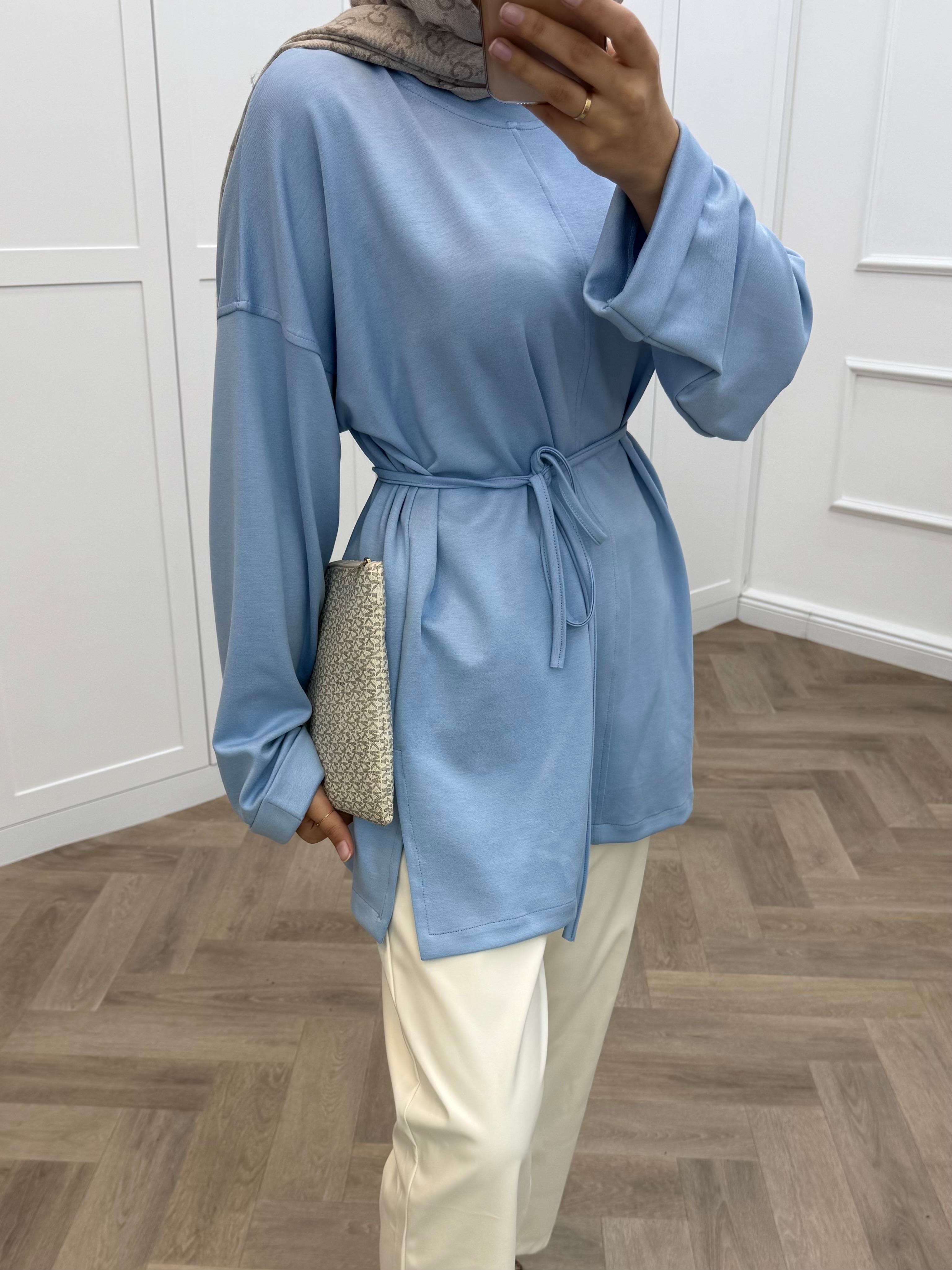 DUBLE KOL TUNİK BEBE MAVİSİ