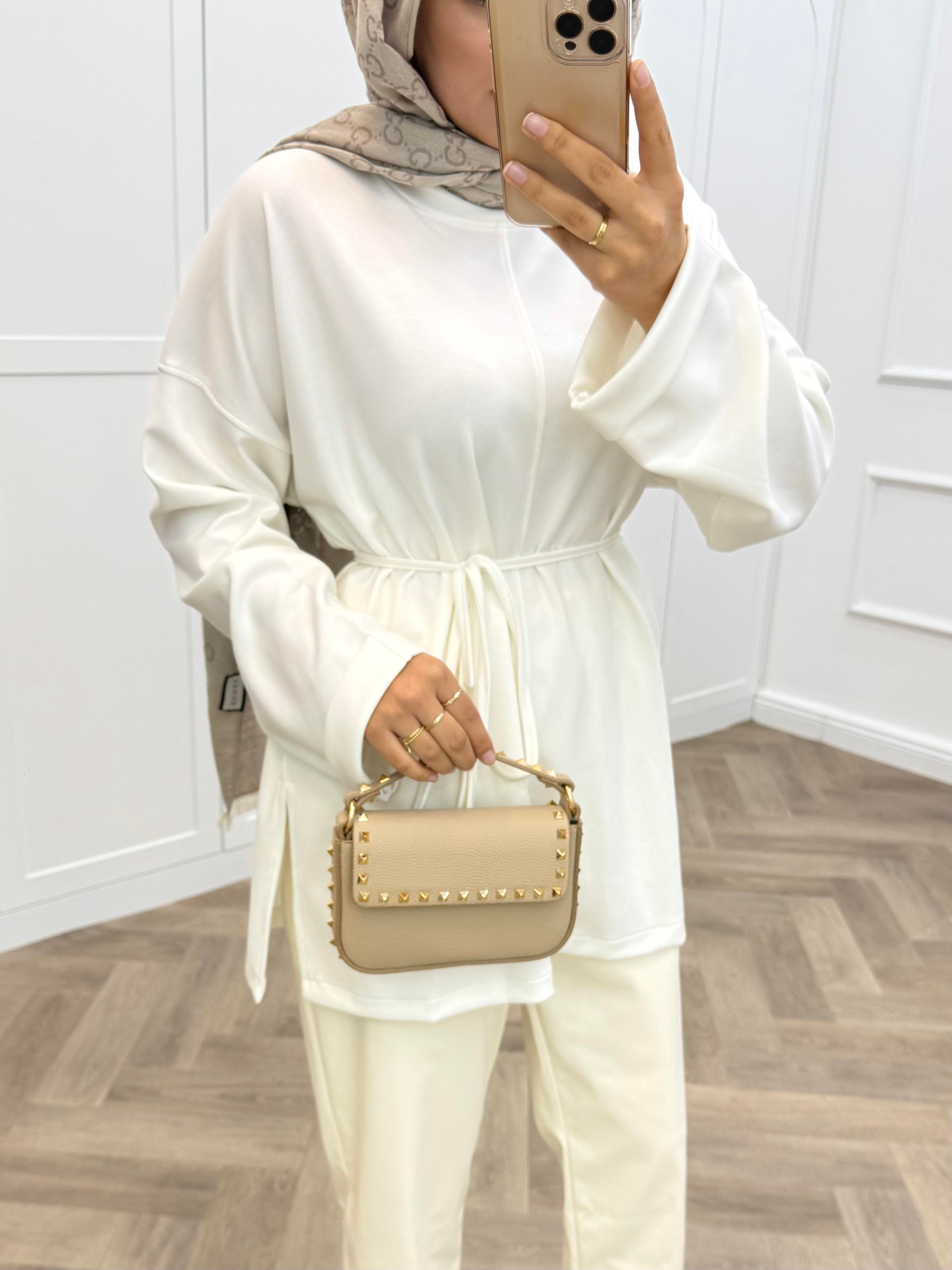 DUBLE KOL TUNİK BEYAZ