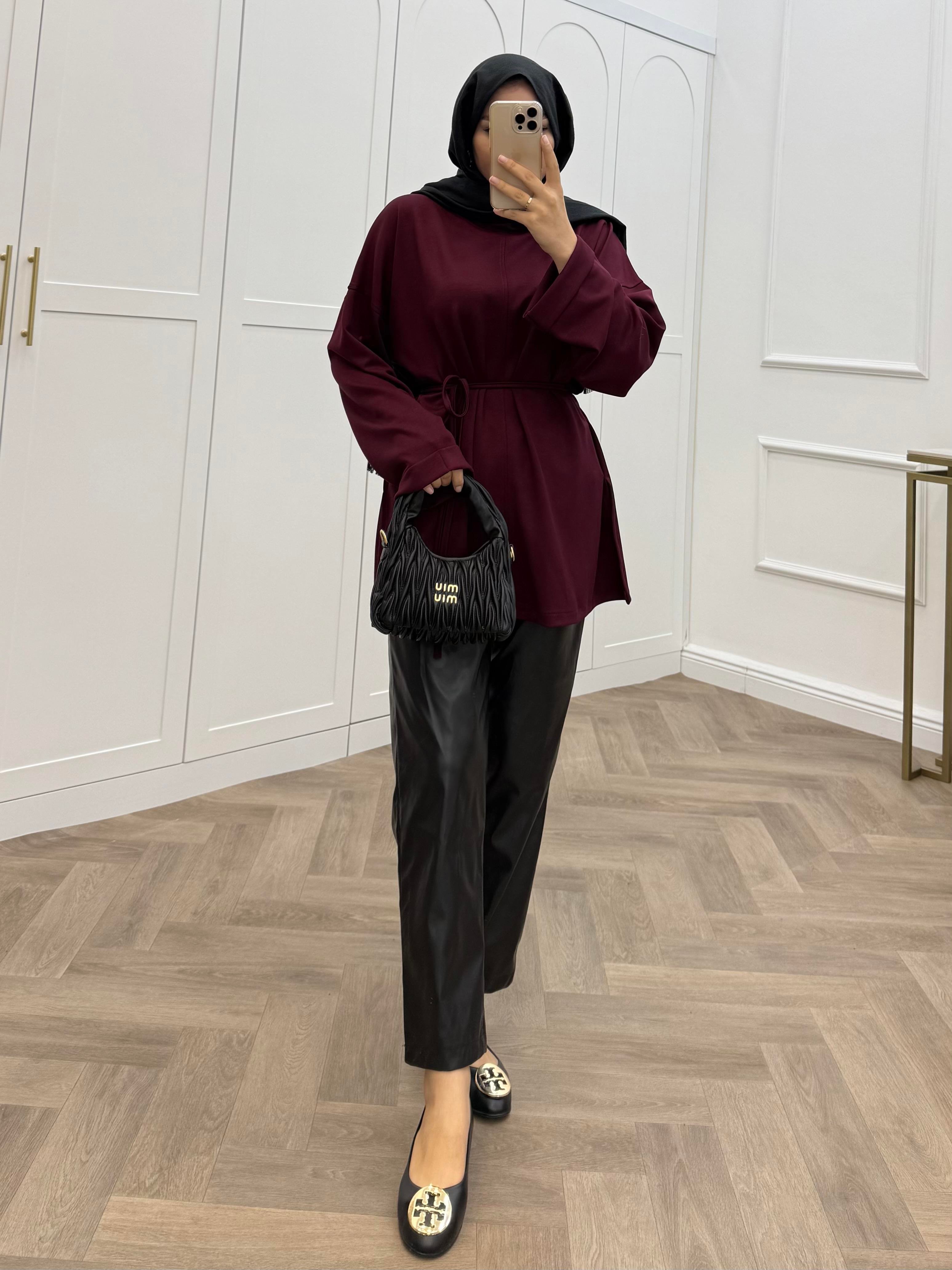 DUBLE KOL TUNİK BORDO