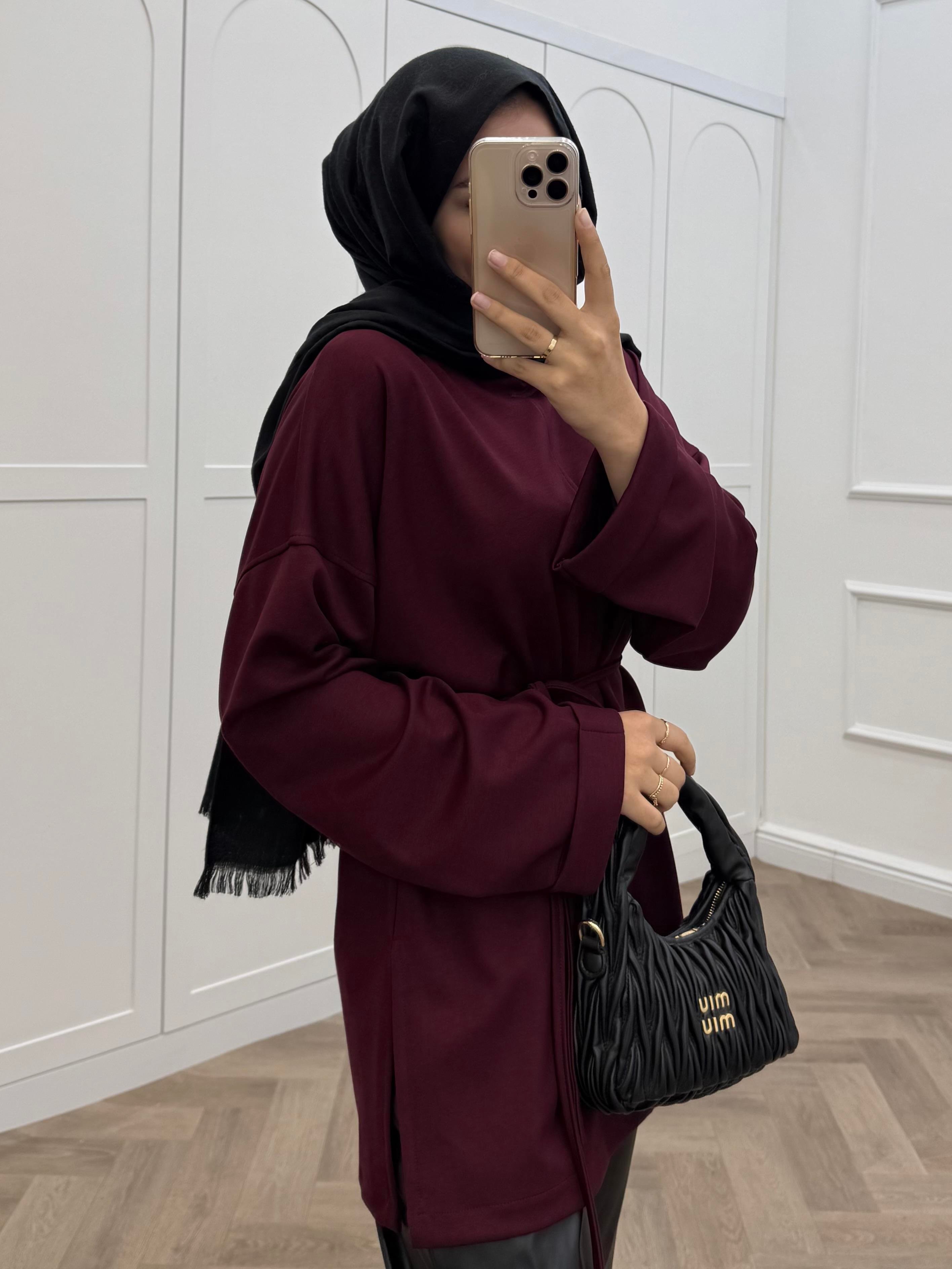 DUBLE KOL TUNİK BORDO