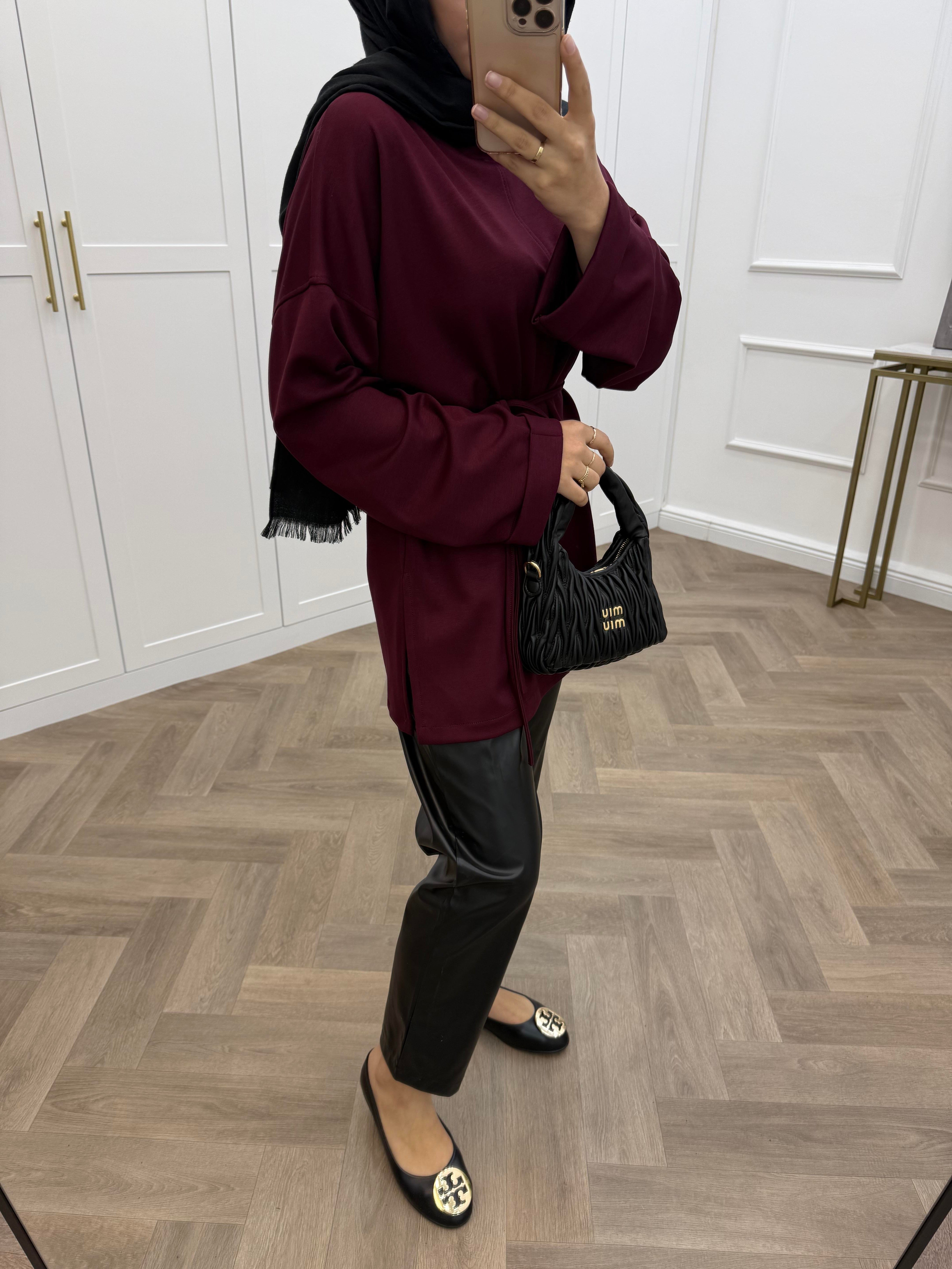 DUBLE KOL TUNİK BORDO