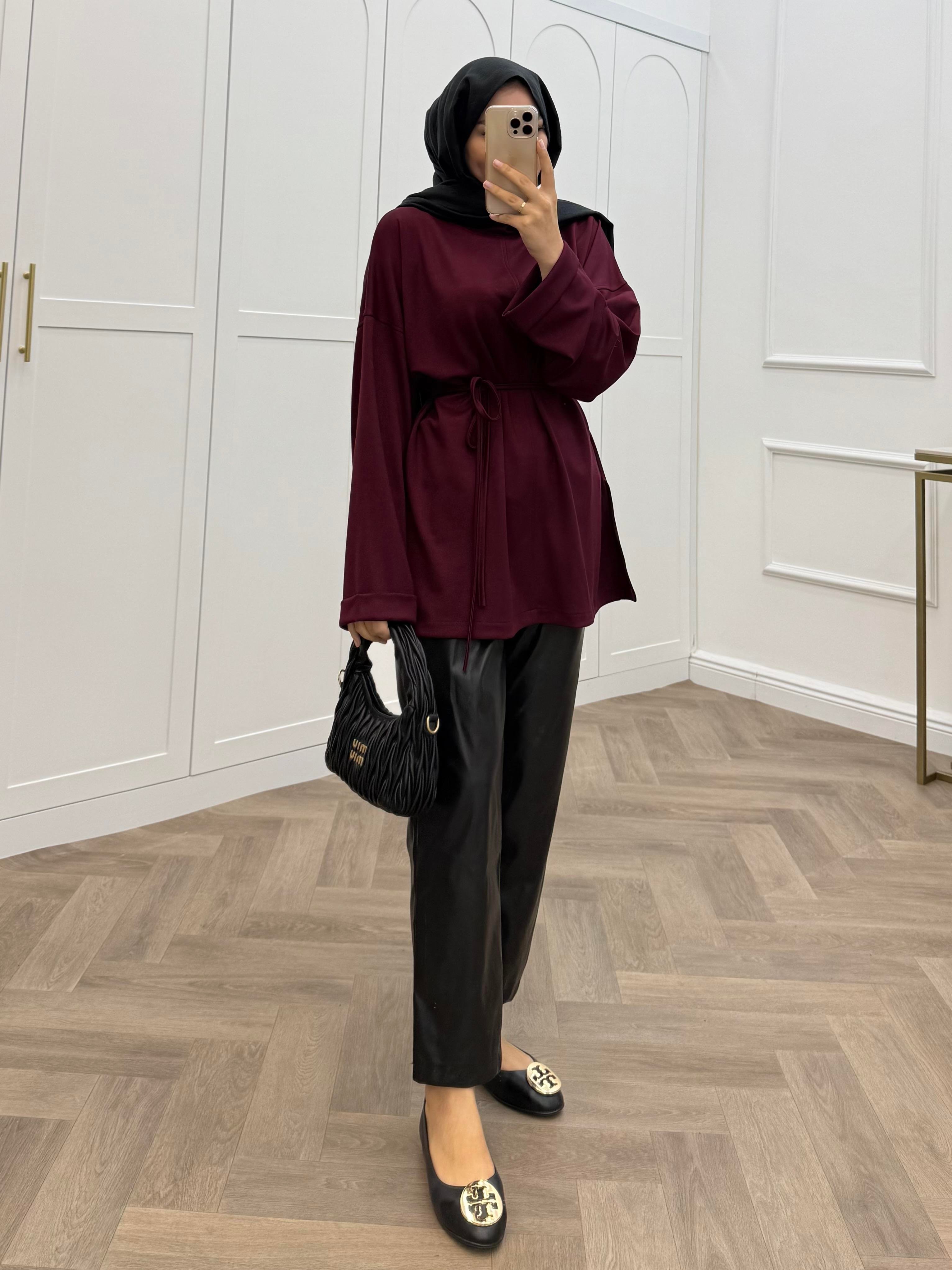 DUBLE KOL TUNİK BORDO