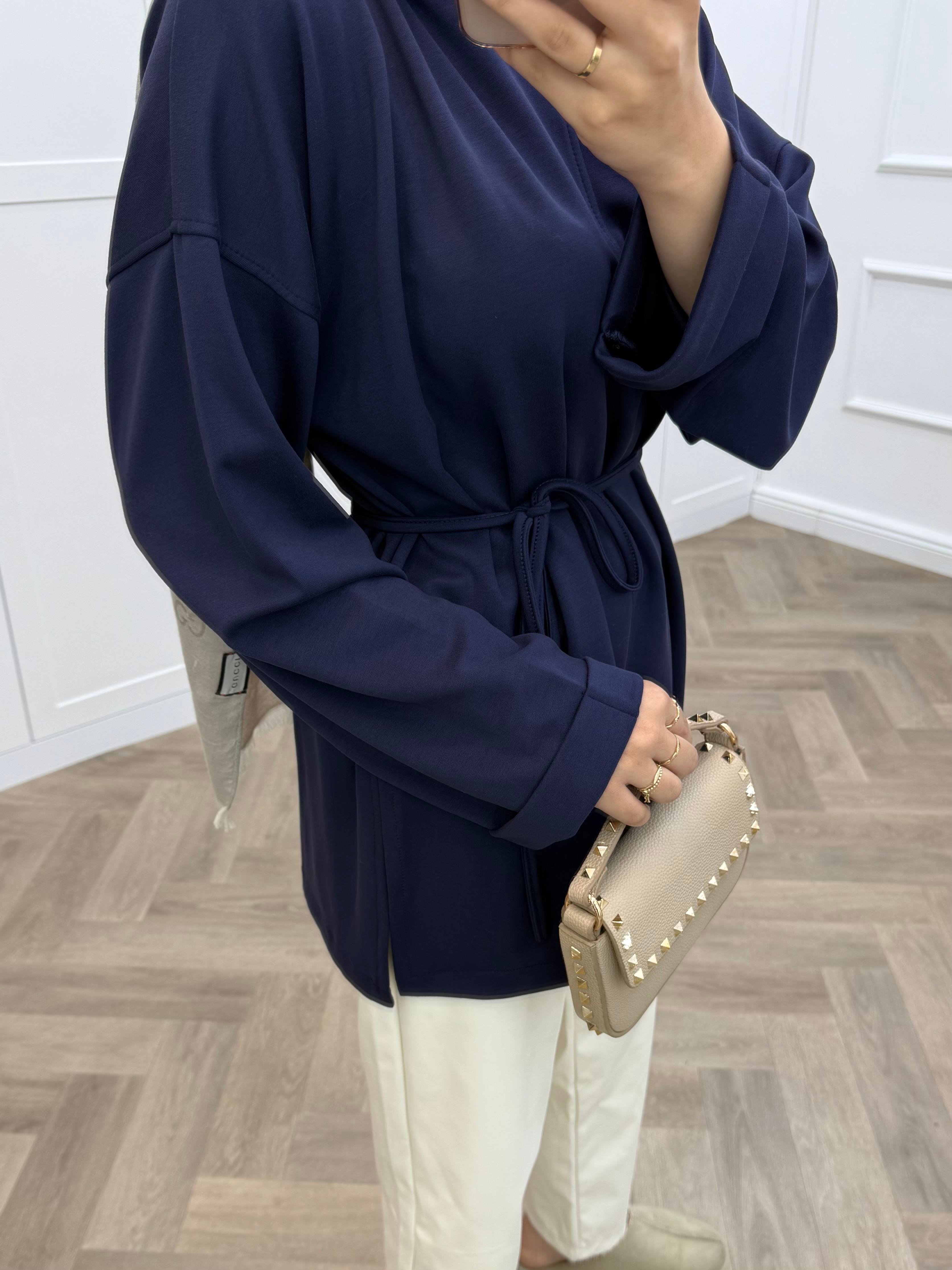 DUBLE KOL TUNİK LACİVERT